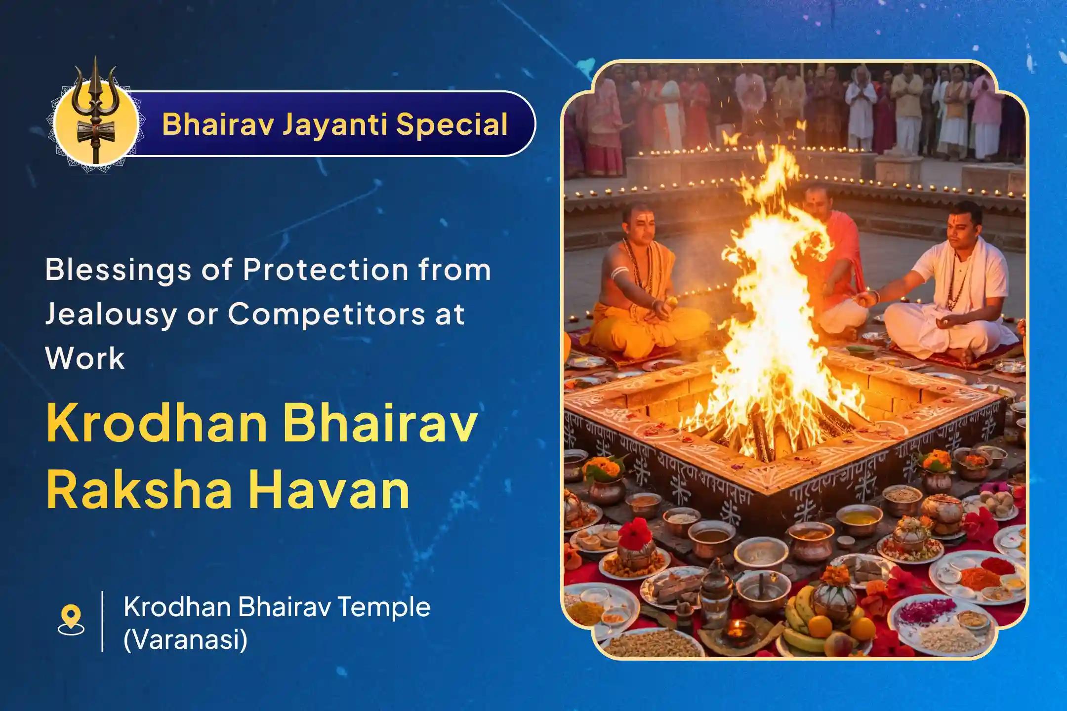 🔥 This Bhairav Jayanti, invoke the fierce power of Krodhan Bhairav through the 8-Oil Abhishek and Raksha Beej Havan to guard against jealousy, rivalry, and hidden negativity 🕉️