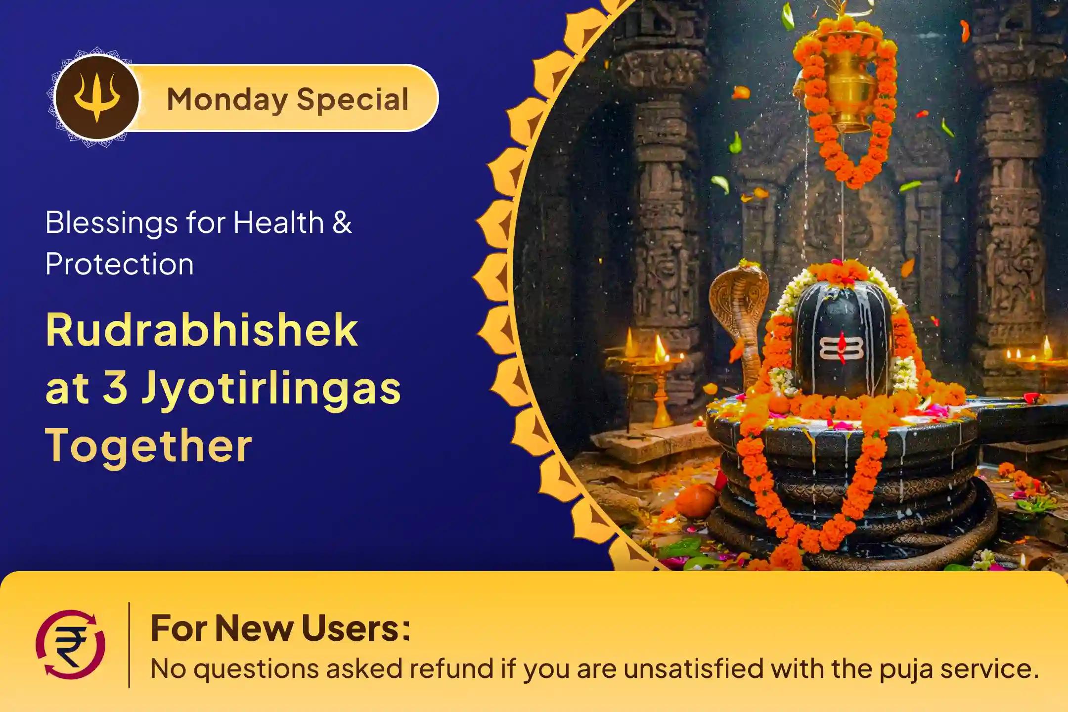 🕉️ Rudrabhishek and Rudra Havan at 3 Sacred Jyotirlingas on the Same Day... Receive Mahadev’s Divine Blessings for Better Health 🔱