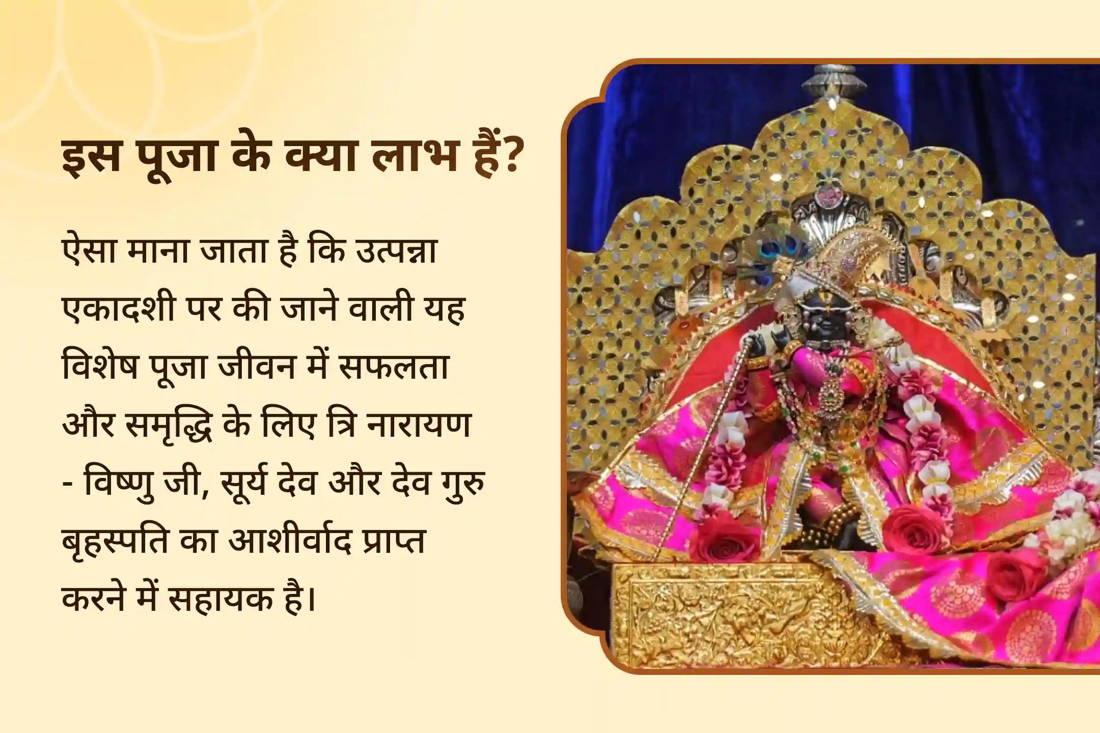 क्या आप बार-बार होने वाली स्वास्थ्य समस्याओं से परेशान हैं? इस उत्पन्ना एकादशी पर त्रिदेव के आशीर्वाद का आह्वान करें और पाएं राहत का दिव्य आशीष ✨