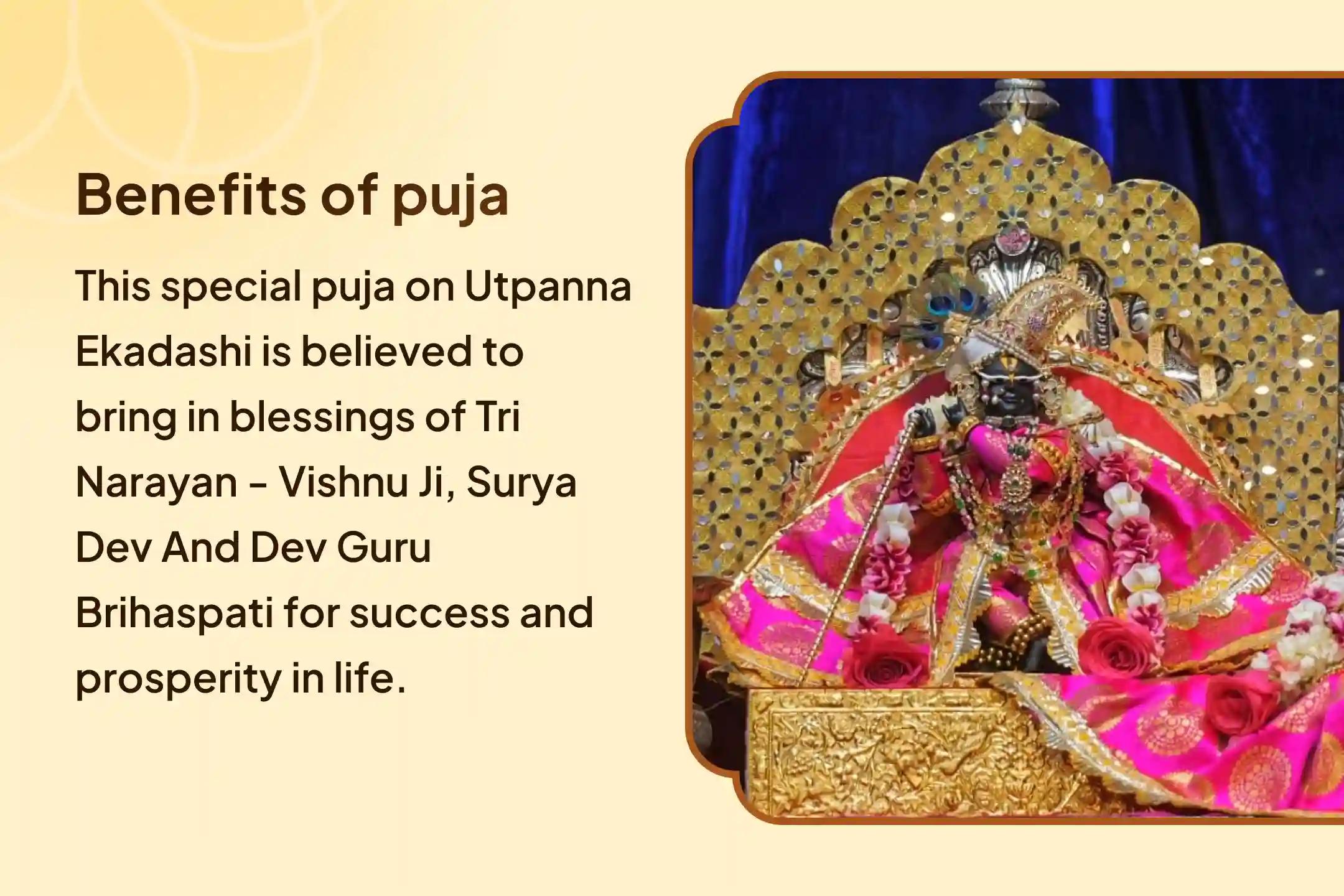 Are you struggling with recurring health issues or feeling stuck on the path to success? This Utpanna Ekadashi, invoke the combined blessings of Lord Shri Vishnu, Surya Dev, and Dev Guru Brihaspati for divine health, light, and victory. ✨ 