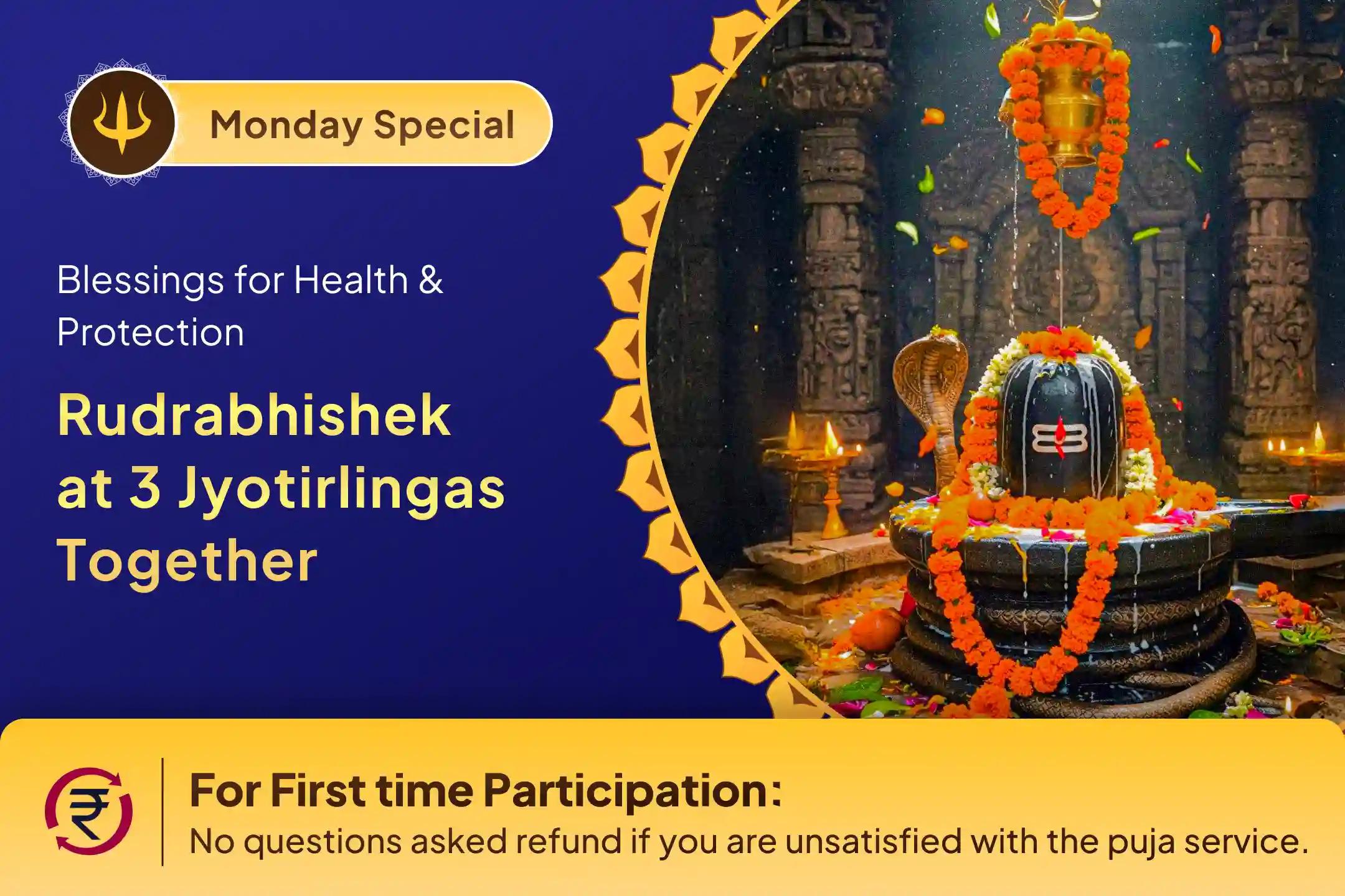 🕉️ Rudrabhishek and Rudra Havan at 3 Sacred Jyotirlingas on the Same Day... Receive Mahadev’s Divine Blessings for Better Health 🔱
