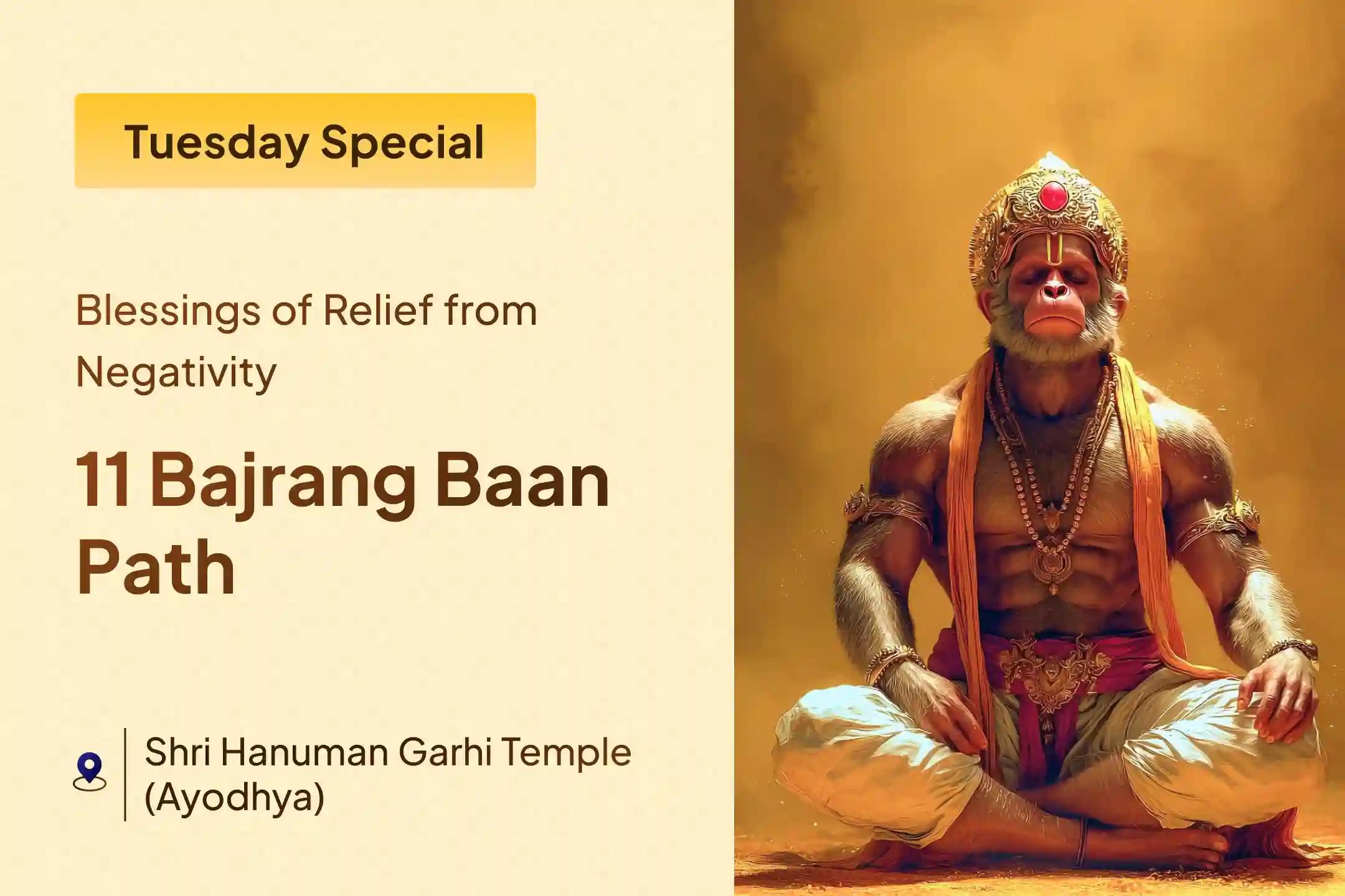 Join us at Hanuman Garhi Temple 🛕 for the powerful 11 Bajrang Baan Path and 11,000 Hari Markat Markataye Mantra Jaap to receive the divine protection of Sankat Mochan 🙏✨