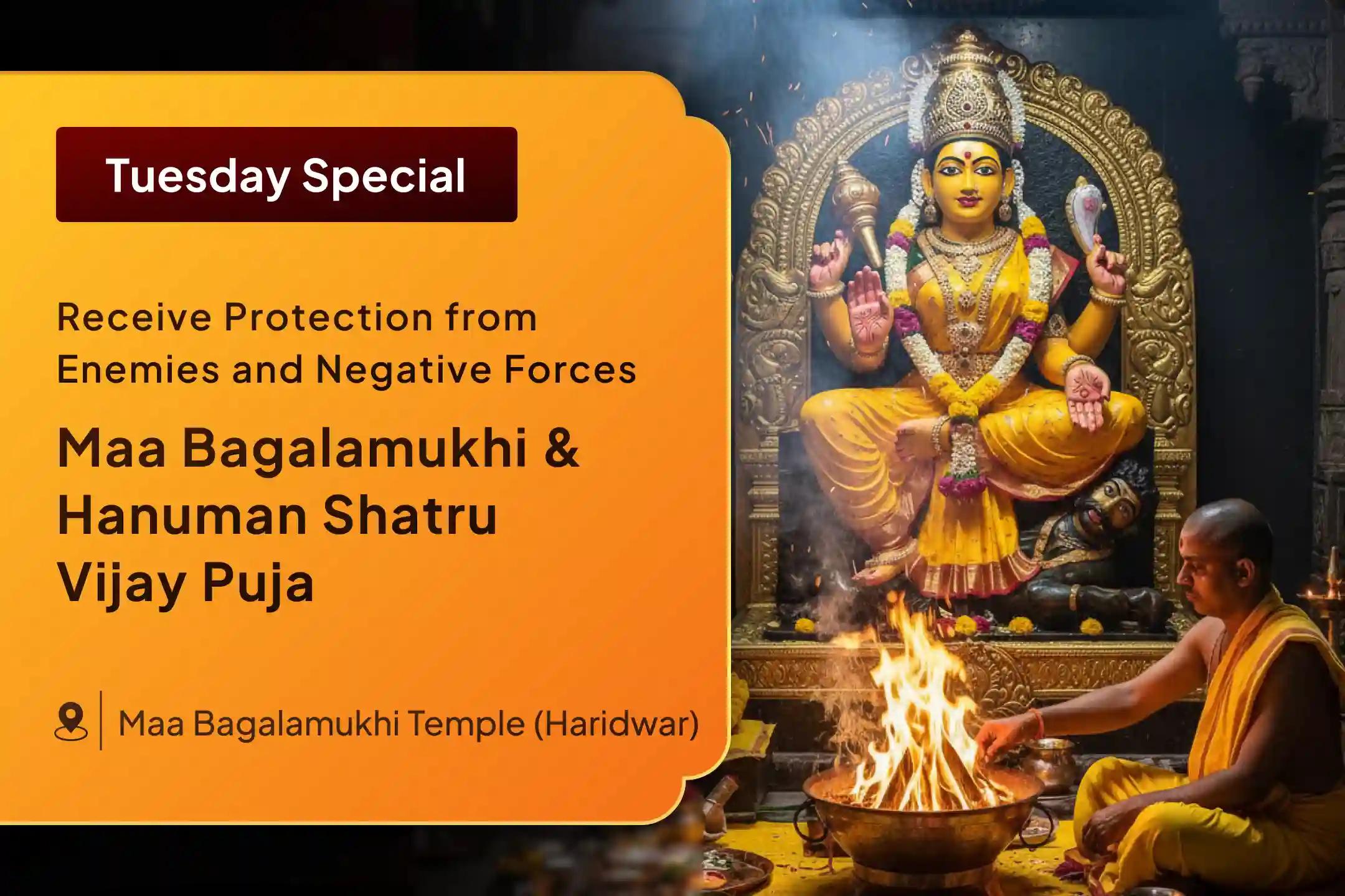 ✨ Experience the combined power of Maa bagalamukhi and Hanuman ji for protection from enemies and relief from negativity 🔥