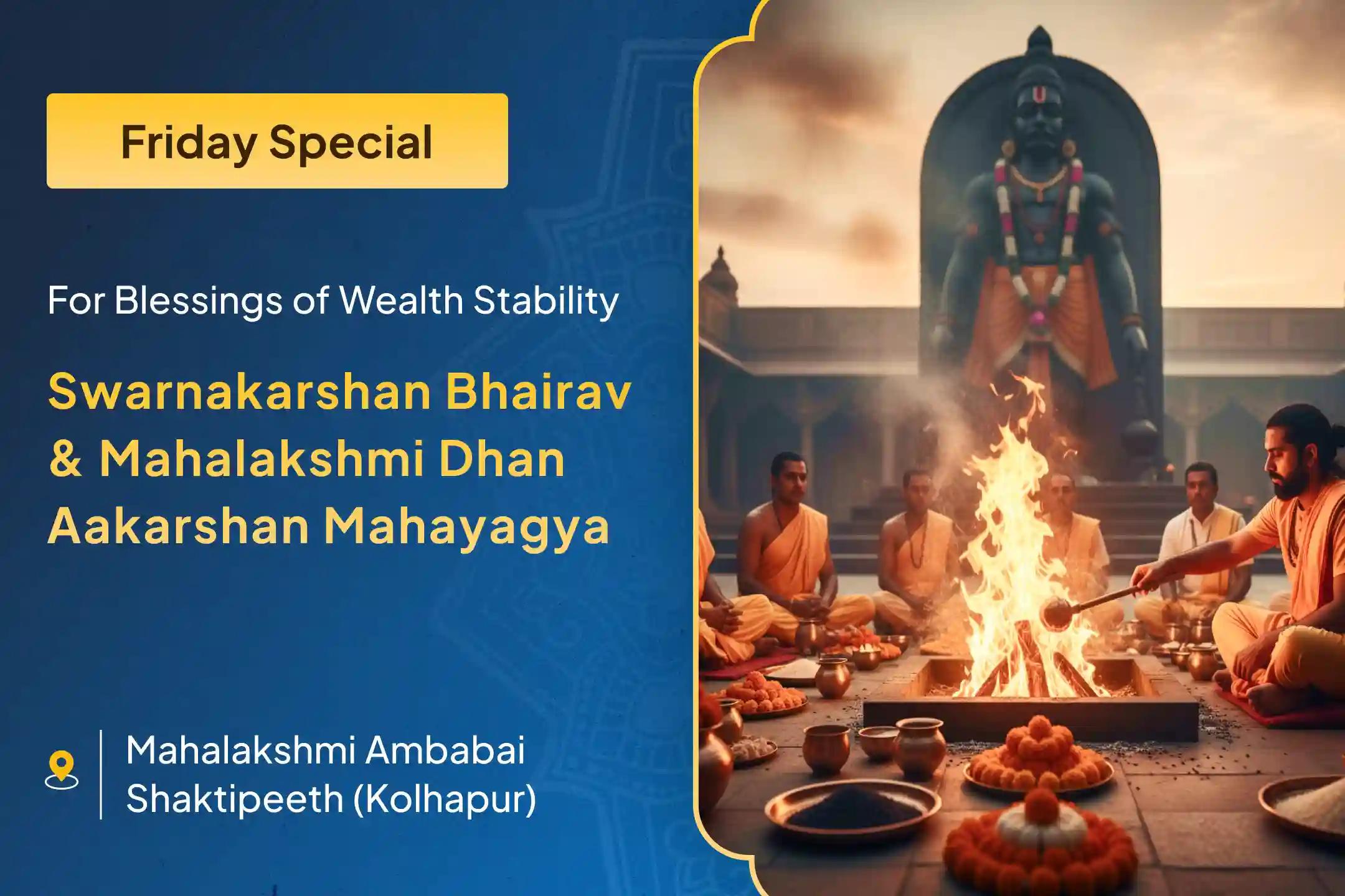 ✨ Invoke the radiant grace of Swarnakarshan Bhairav, Mahalakshmi, and Kubera through the Golden Deep Mahayagya to attract steady growth and lasting prosperity. 💰