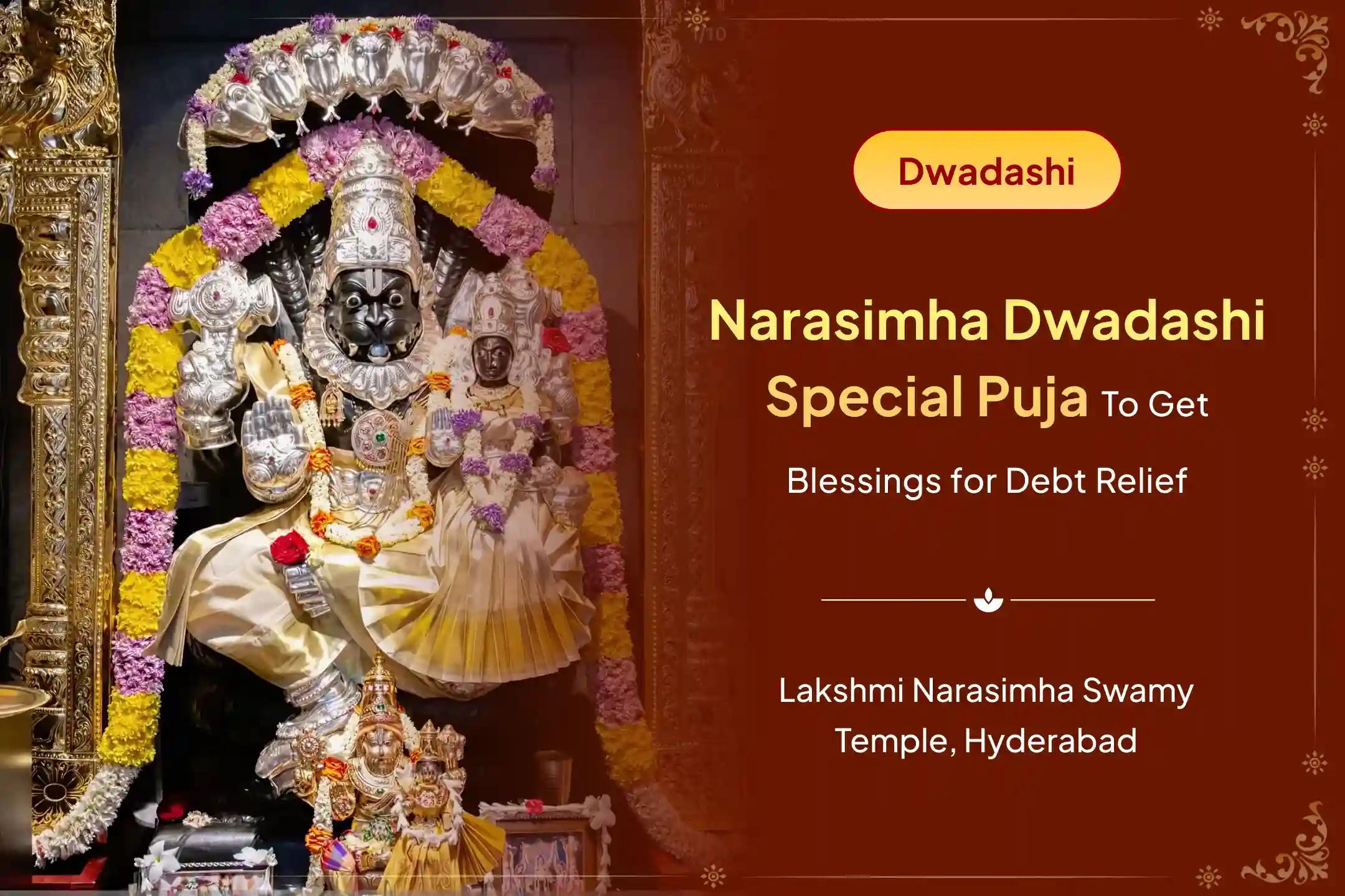 Participate in the Kartika Masam Dwadashi Narsimha Special Narasimha Runa Vimochana Stotram and Homam for debt relief and prosperity.