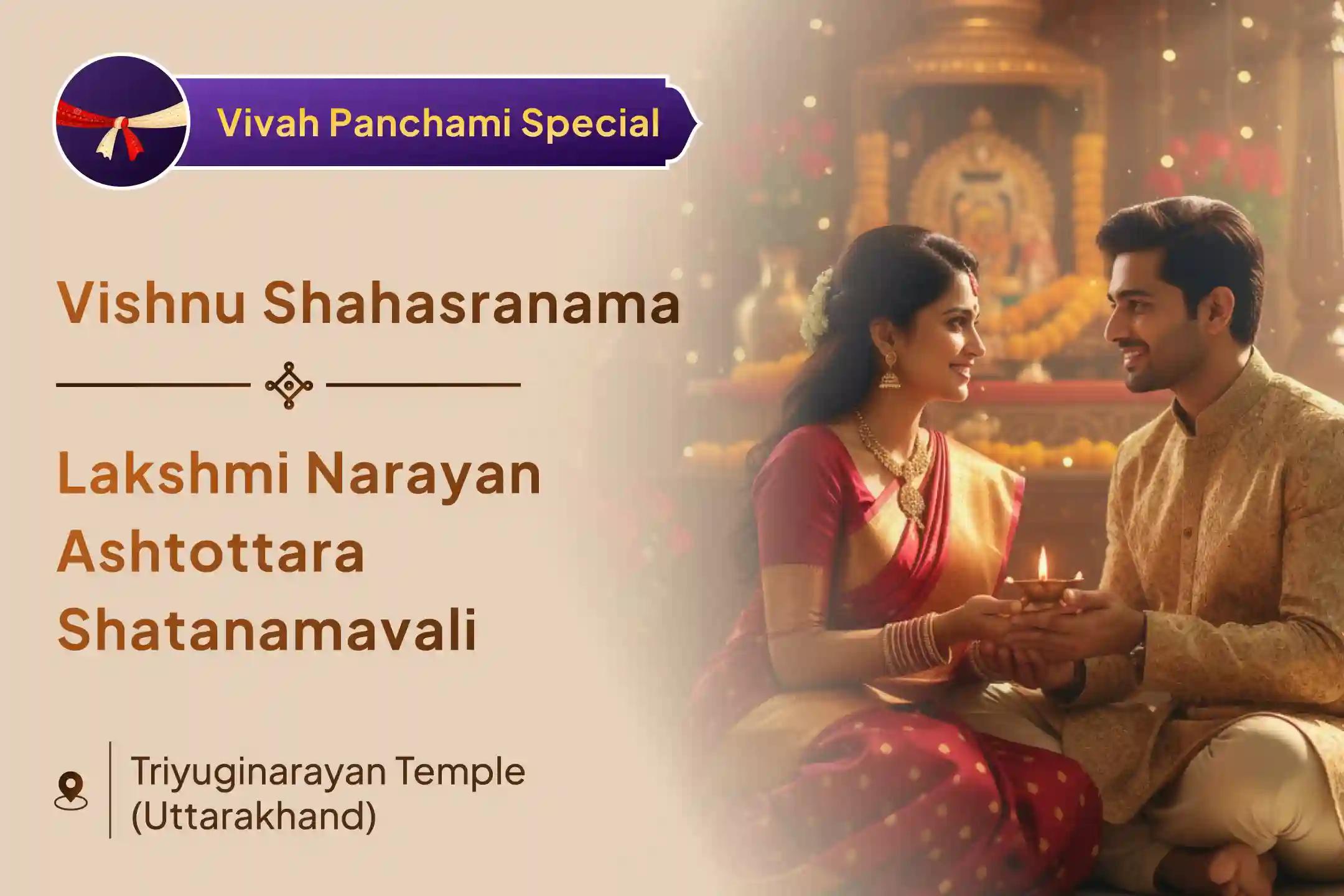 ✨ Join the Vivah Panchami Special Lakshmi-Narayan Mahapuja with Shri Suktam Havan and Vishnu Shahasranama to invoke divine blessings for love, harmony, and lifelong prosperity.. 