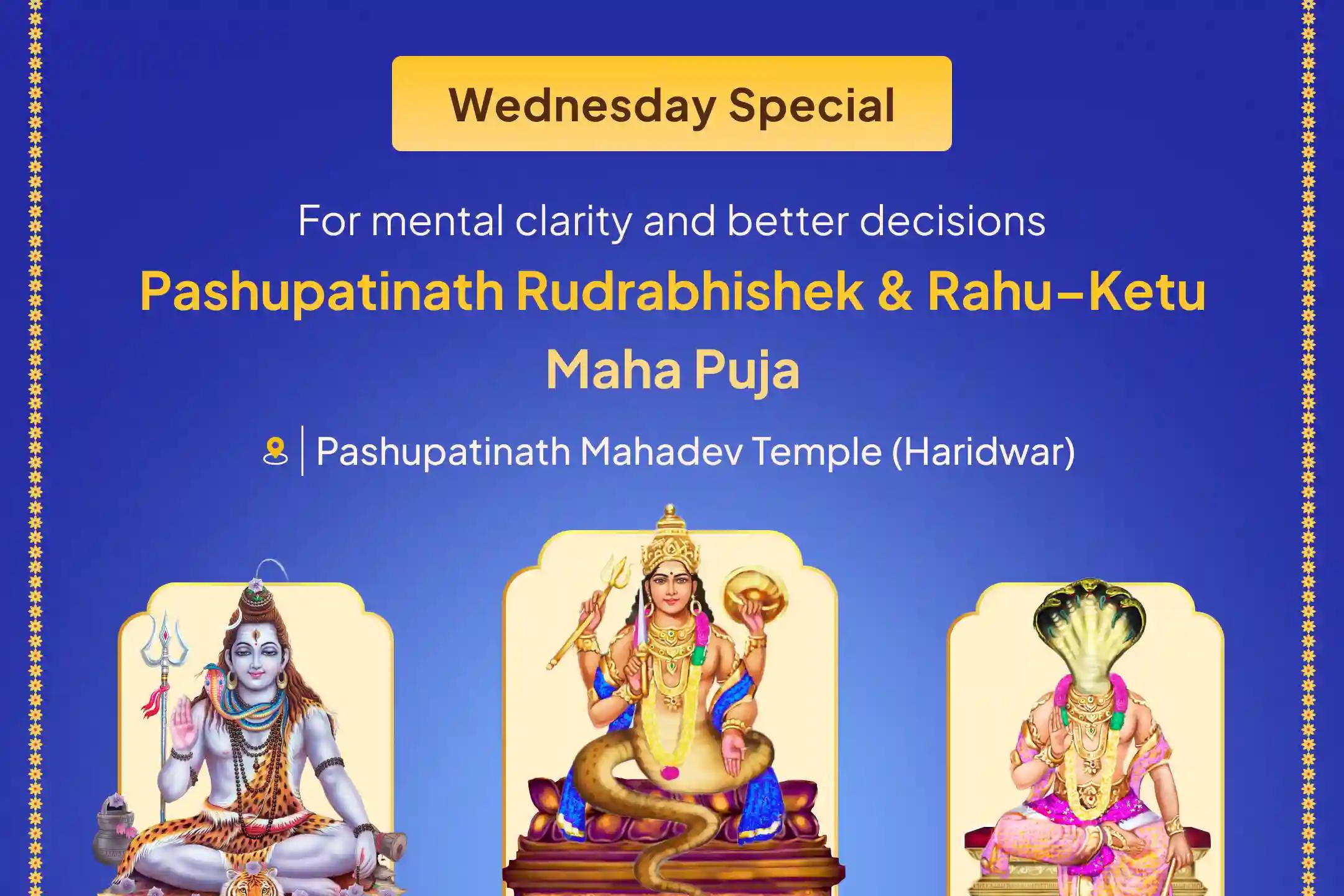 🌑 A golden opportunity for mental peace and divine guidance in important life decisions through Rudrabhishek and Graha Shanti rituals