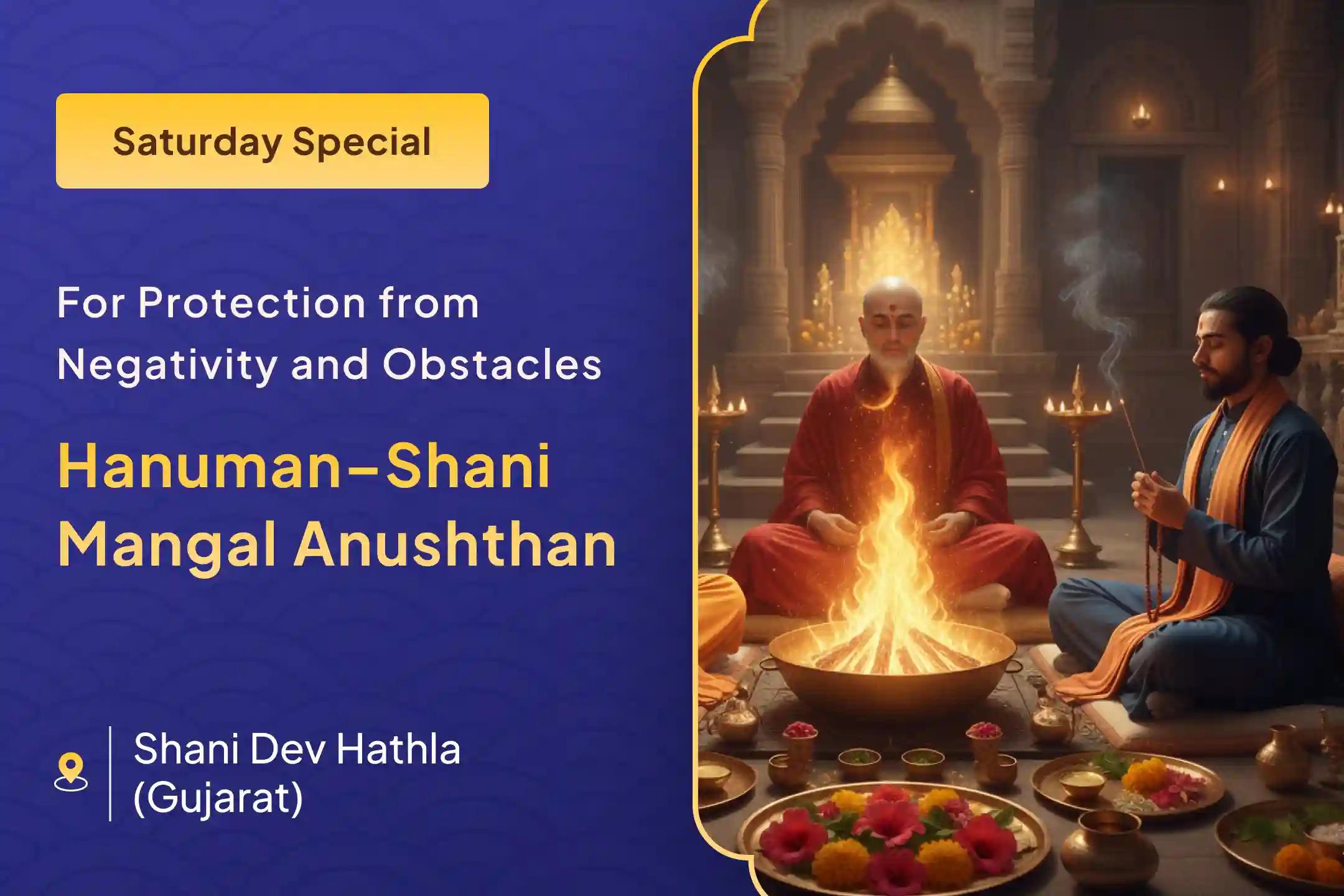 🚩 Experience the divine power of 21 Brahmins performing 21,000 Hanuman Gayatri Mantras, 23,000 Shani Mool Mantras, and 18,000 Mangal Mool Mantras 🚩