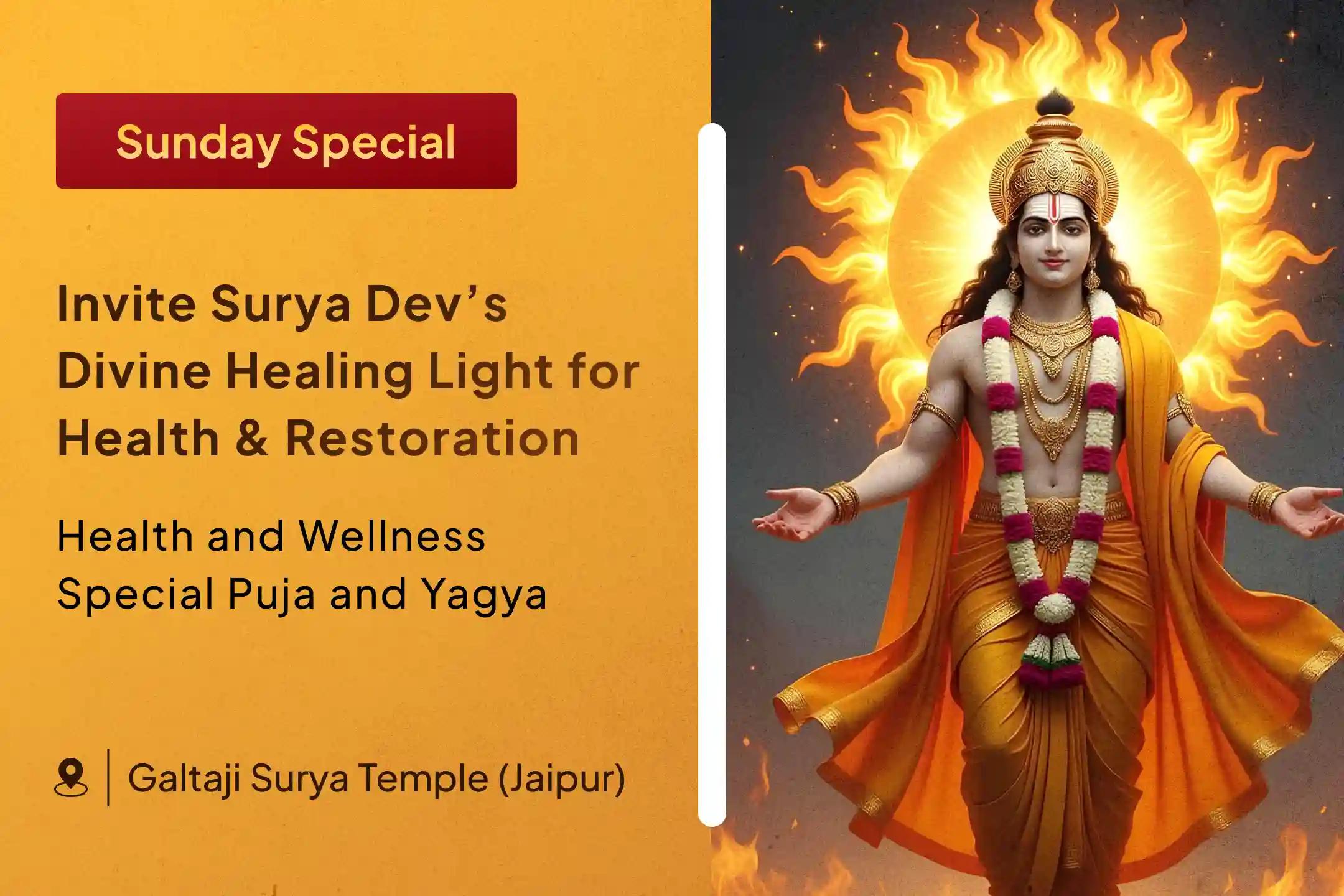 🕉️✨ Receive Lord Surya’s divine blessings for health and long life! 🙏💫 Participate in the Special Puja for Physical and Mental Well-being 🌿🔥