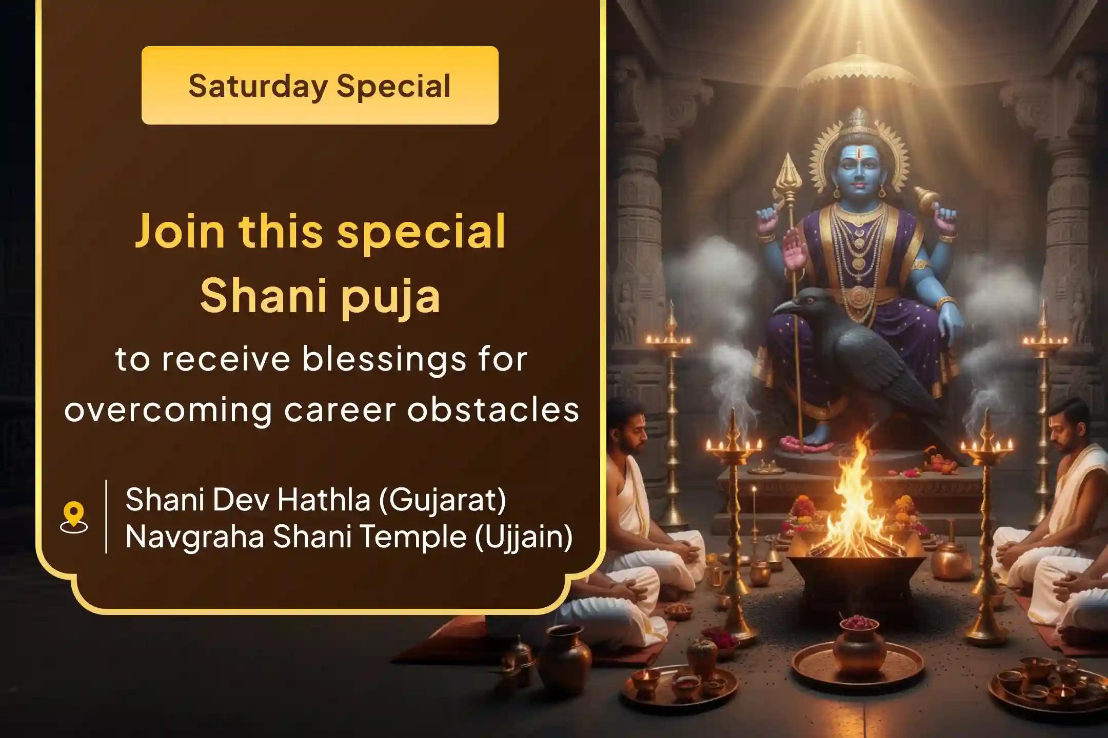 🪔 Receive the divine blessings of Shani Dev and new momentum and confidence in your career through Bala Shani tel-abhishek and 23,000 Shani Mantra Jaap in India's two prominent Shani Temples..