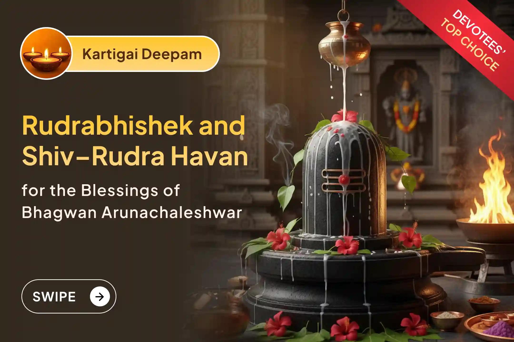 ✨ Connect from home to receive the blessings of the infinite light-form of Lord Arunachaleshwara through the Karthigai Maha Deepam Mahotsavam, and take part in the 108 Deepotsavam 🕯️, Rudrabhishek 🛕 and Shiva–Rudra Havan 🔥.