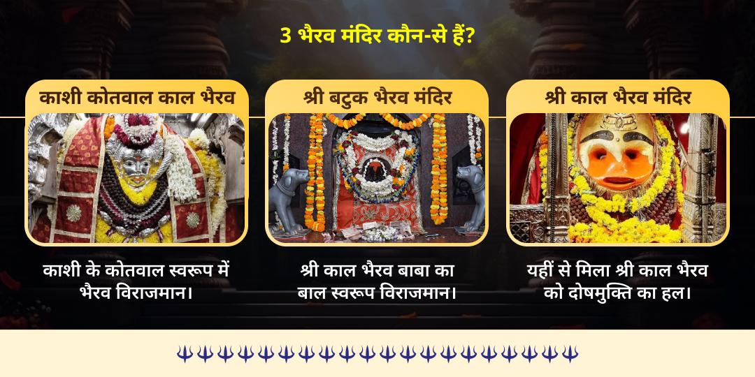 कालाष्टमी शिव 3 ज्योतिर्लिंग एवं भैरव 3 मंदिर चढ़ावा