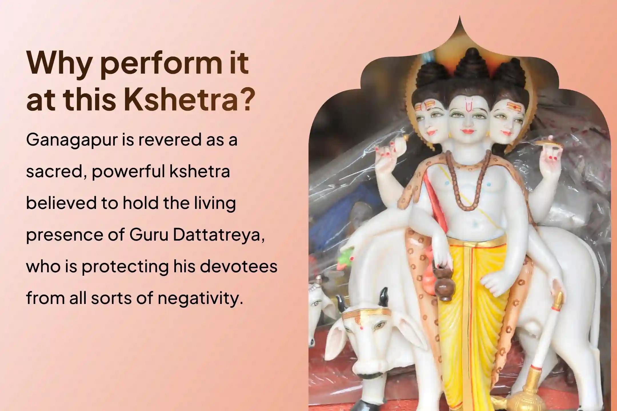 Participate in the Ganagapur Kshetra Dattatreya Jayanti Special Homa to remove Pitru Dosha, ancestral curses, and offer protection from the evil eye.