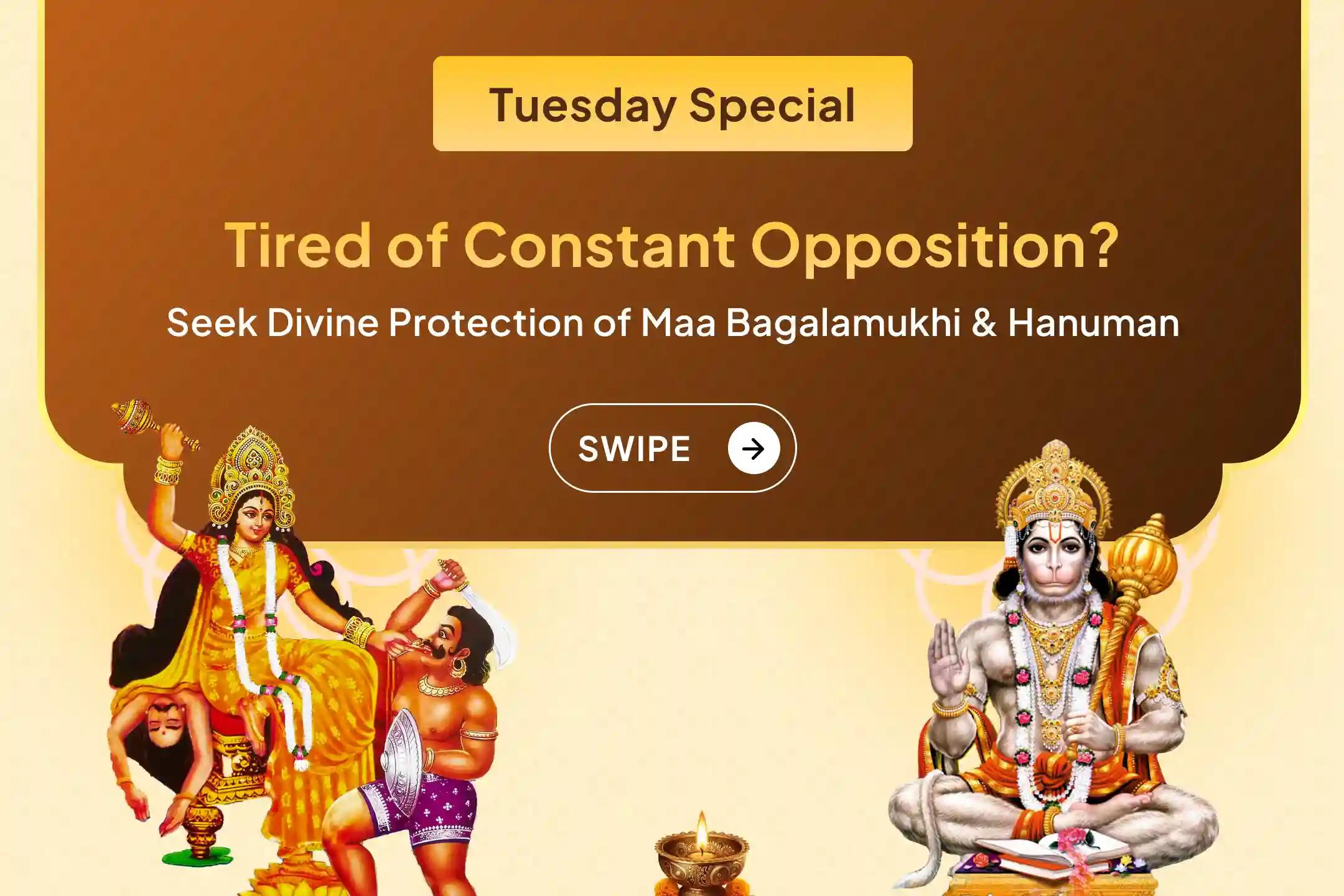 ✨ Experience the combined power of Maa bagalamukhi and Hanuman ji for protection from enemies and relief from negativity 🔥