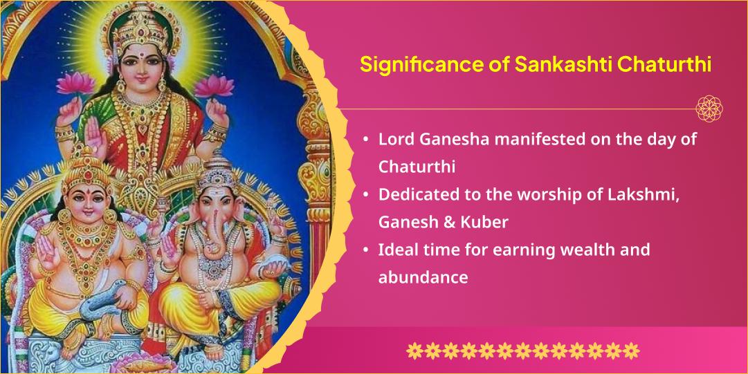 Sankashti Chaturthi Lakshami, Ganesha & Kuber 3 Temple Chadhava