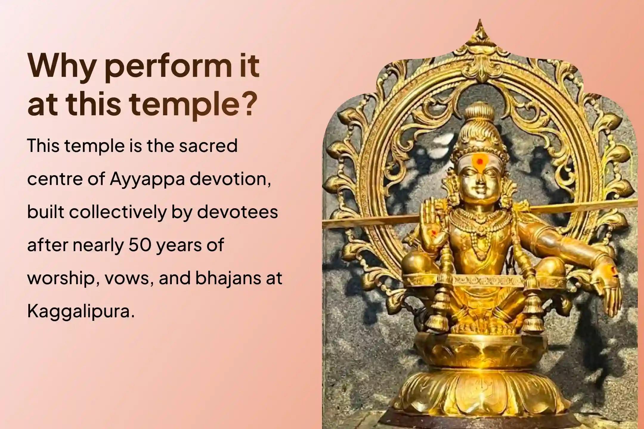 Participate in the Ayyappa Swamy’s Mandala Kalam Saturday Special Neyyabhishekam and Padi Puja to get relief from Shani dosha and divine protection.