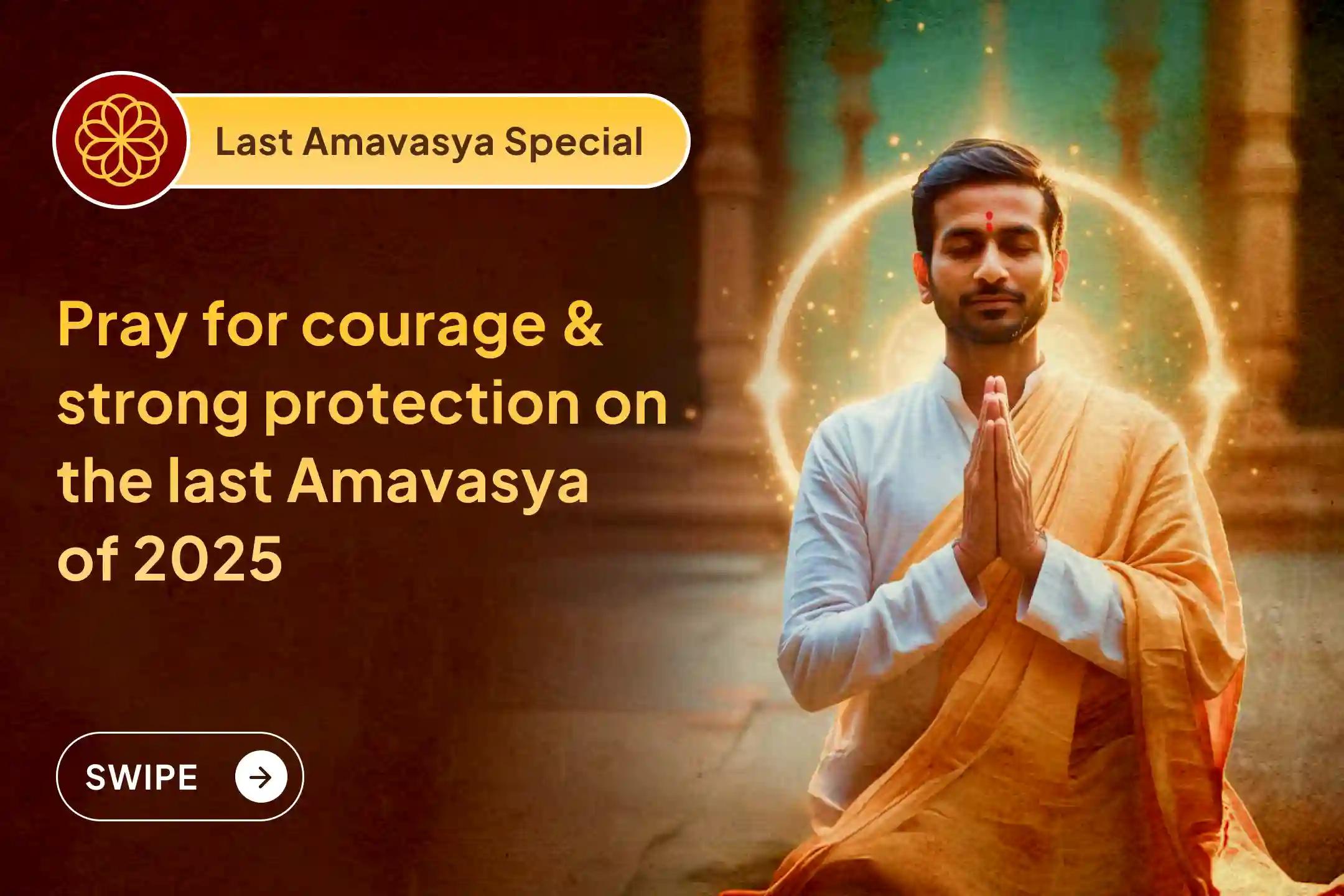 🔱 🌑 Step into the New Year fearlessly, leaving old troubles behind. Receive the protective shield of Kaal Bhairav's power through the sacred Mahayagya performed by 21 Brahmins on the last Amavasya of the year.
