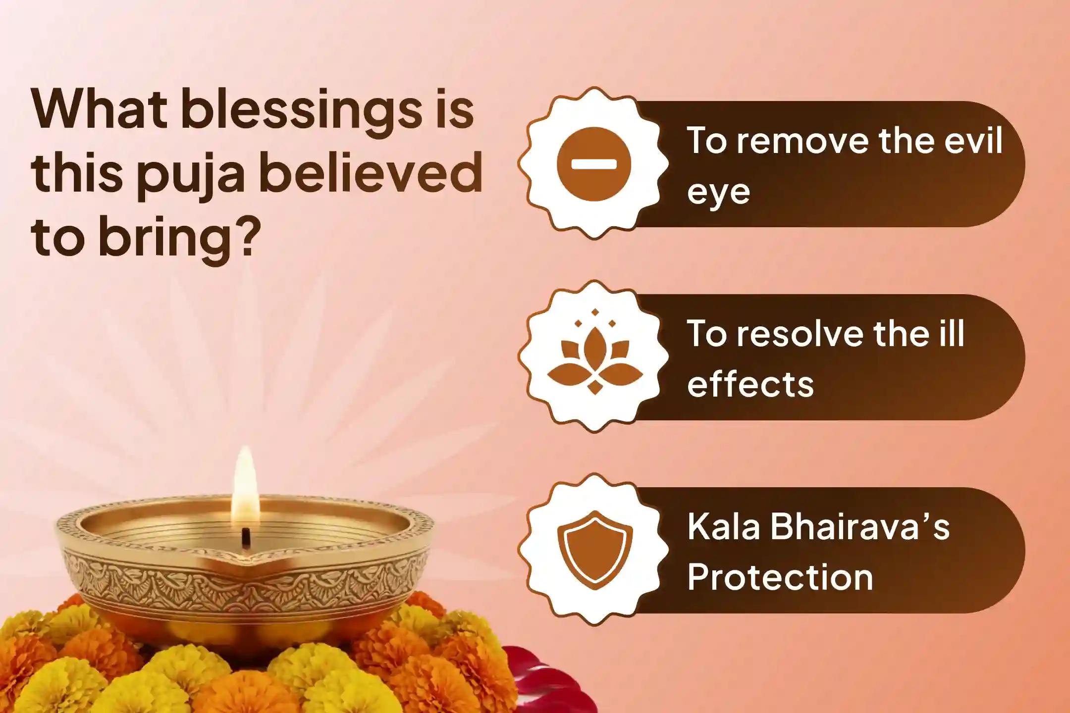 Participate in the Last Amavasya Kala Bhairava Kashi Special Nazar Dosha Shanti Puja and Homa for blessings of protection from the evil eye and destruction of negativity.