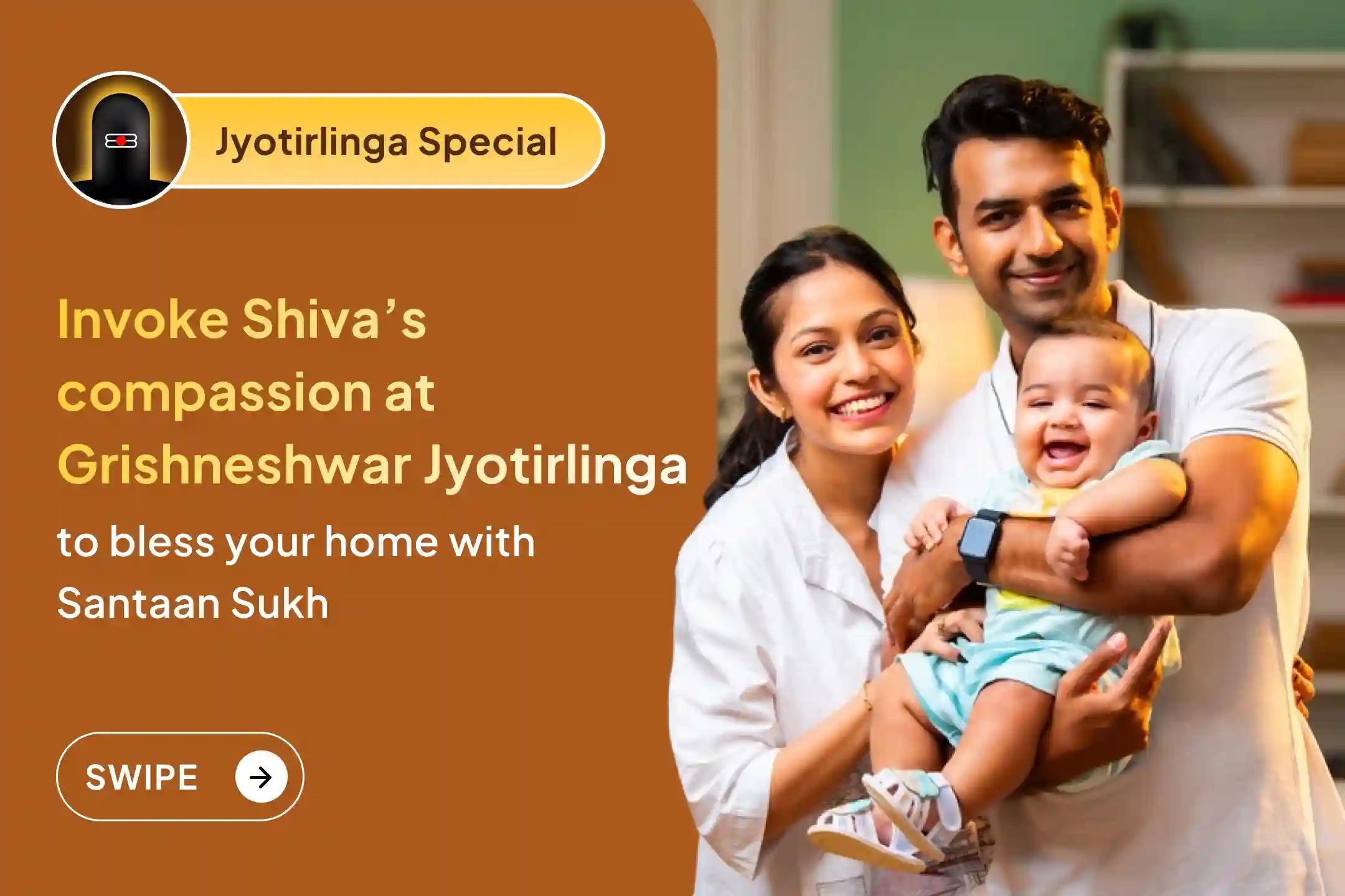 🕉️ Seek divine grace at Grishneshwar Jyotirlinga through the sacred Rudrabhishek, invoking Shiva’s compassion to bless your home with harmony, protection, and the joy of children 🔱