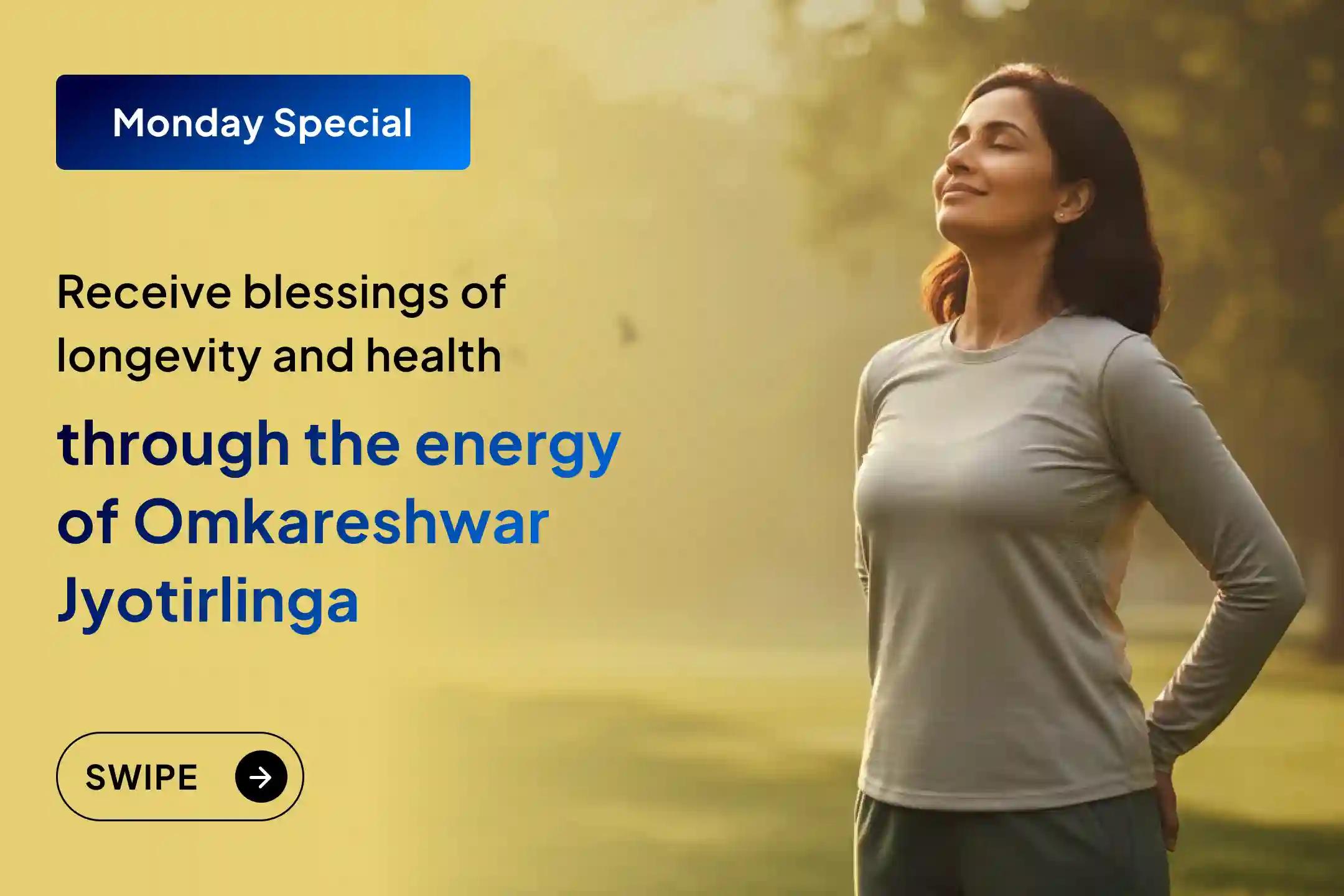 🙏 Are you troubled by recurring illnesses or slow progress in life? Receive the blessing of health through a special ritual at Omkareshwar Jyotirlinga this Monday 🕉️💪