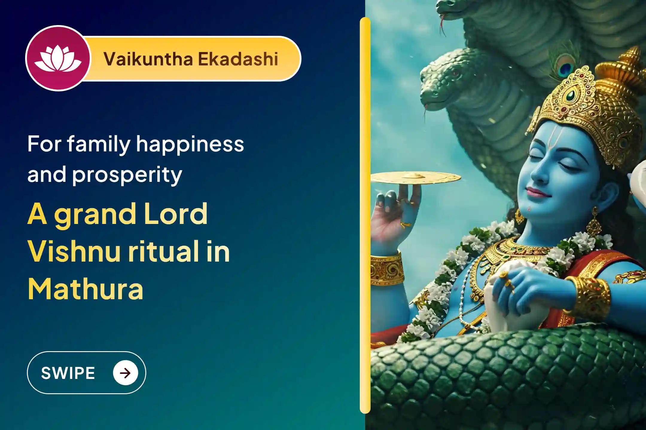 💫 On Vaikuntha Ekadashi, receive divine blessings for family prosperity and happiness through 1,25,000 Dwadakshari Mantra Jaap and 11 Vishnu Sahasranama Path💫
