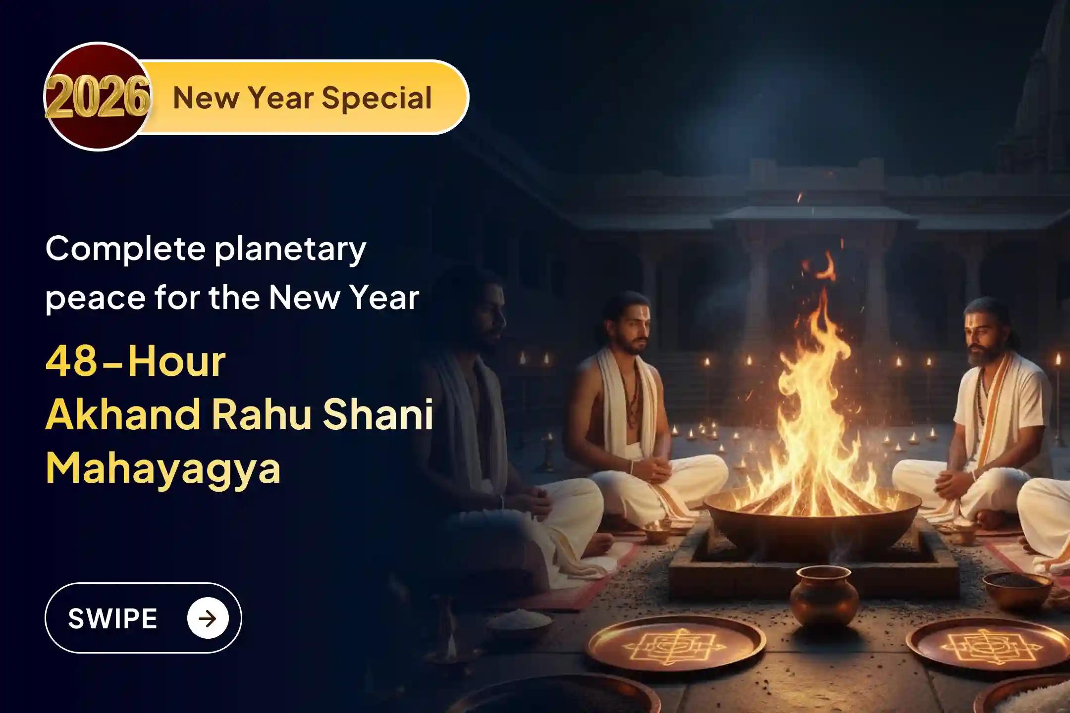  🌑 Do not miss this rare opportunity on the last day of 2025 to receive relief from Rahu and Shani afflictions through a continuous 48-hour Akhand Mahayagya 🌑