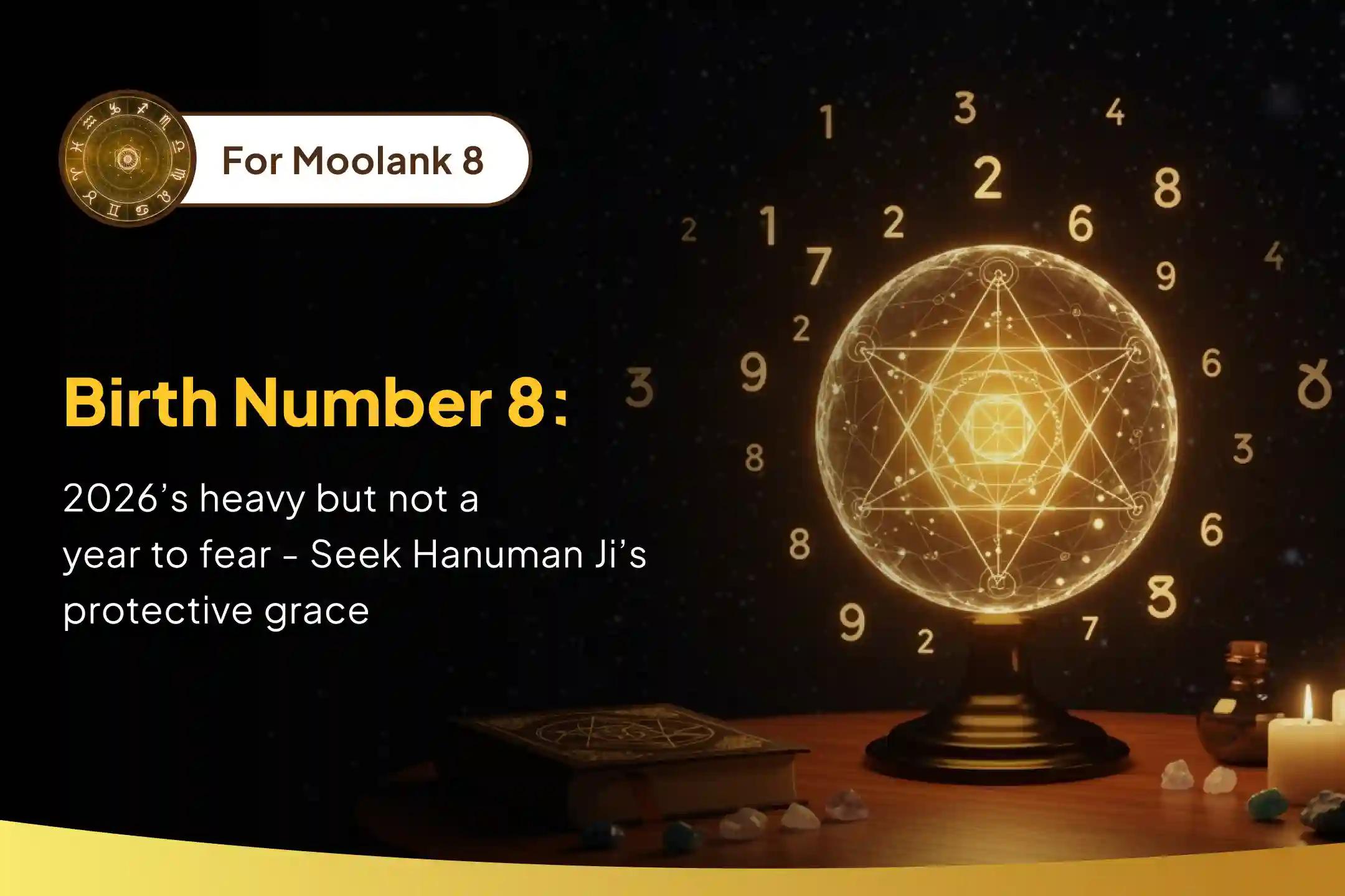  2026 may test you if you’re Mulank 8 but don’t be afraid. With Lord Hanuman’s blessings, even the toughest karma becomes lighter - this is your time to rise. ✨