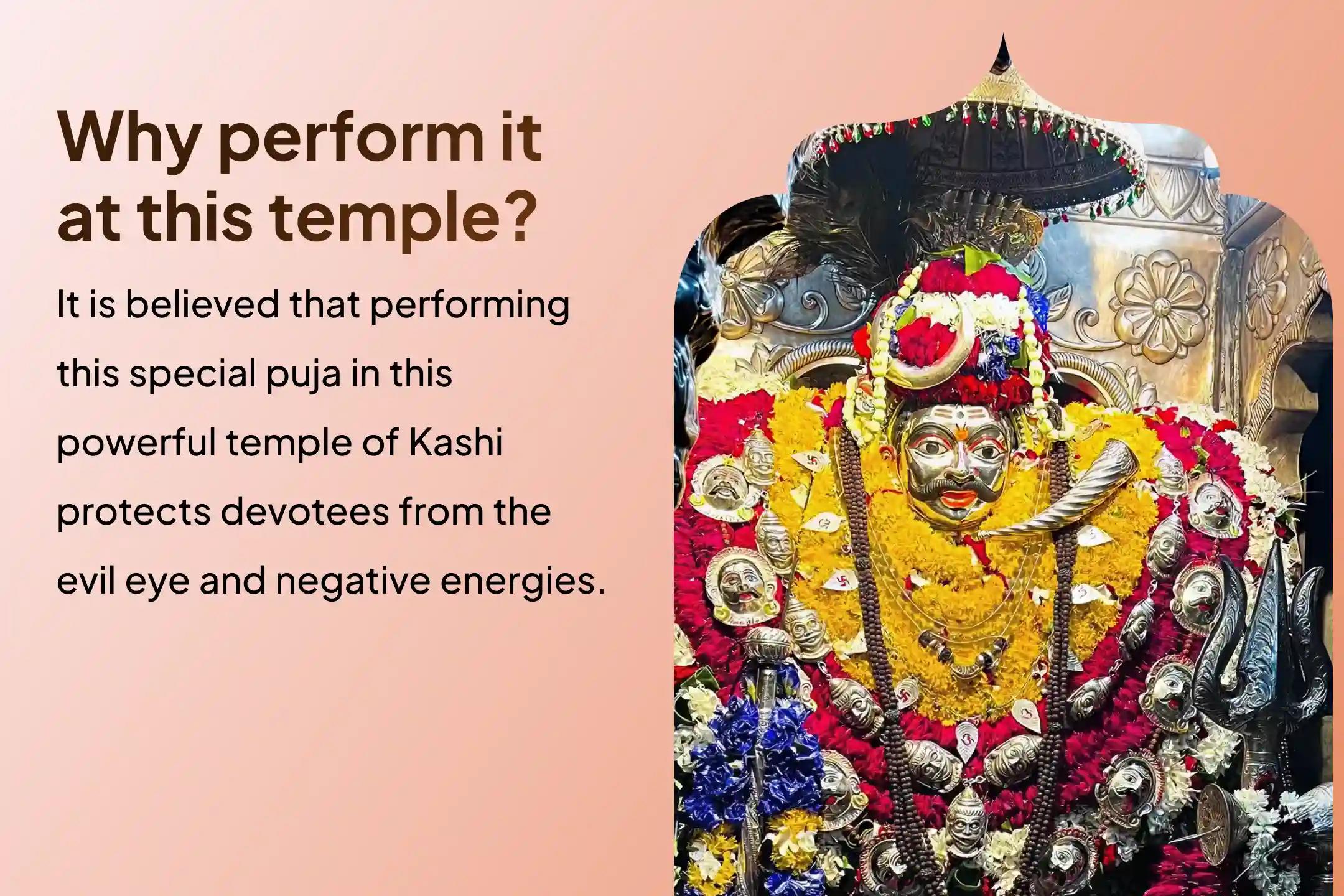 Participate in the Kala Bhairava Kashi - Remove Nazar dosha on the last Ashtami of this year, Nazar Dosha Shanti Puja, and Homa for blessings of protection from the evil eye and destruction of negativity.