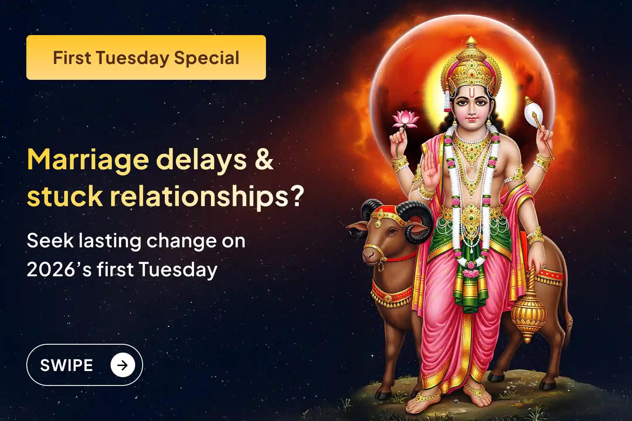 🌸 If marriage delays have been weighing on your heart, let the first Tuesday of 2026 begin with a calm prayer to Bhagwan Shri Mangal Dev for union in love and lasting harmony 🌸