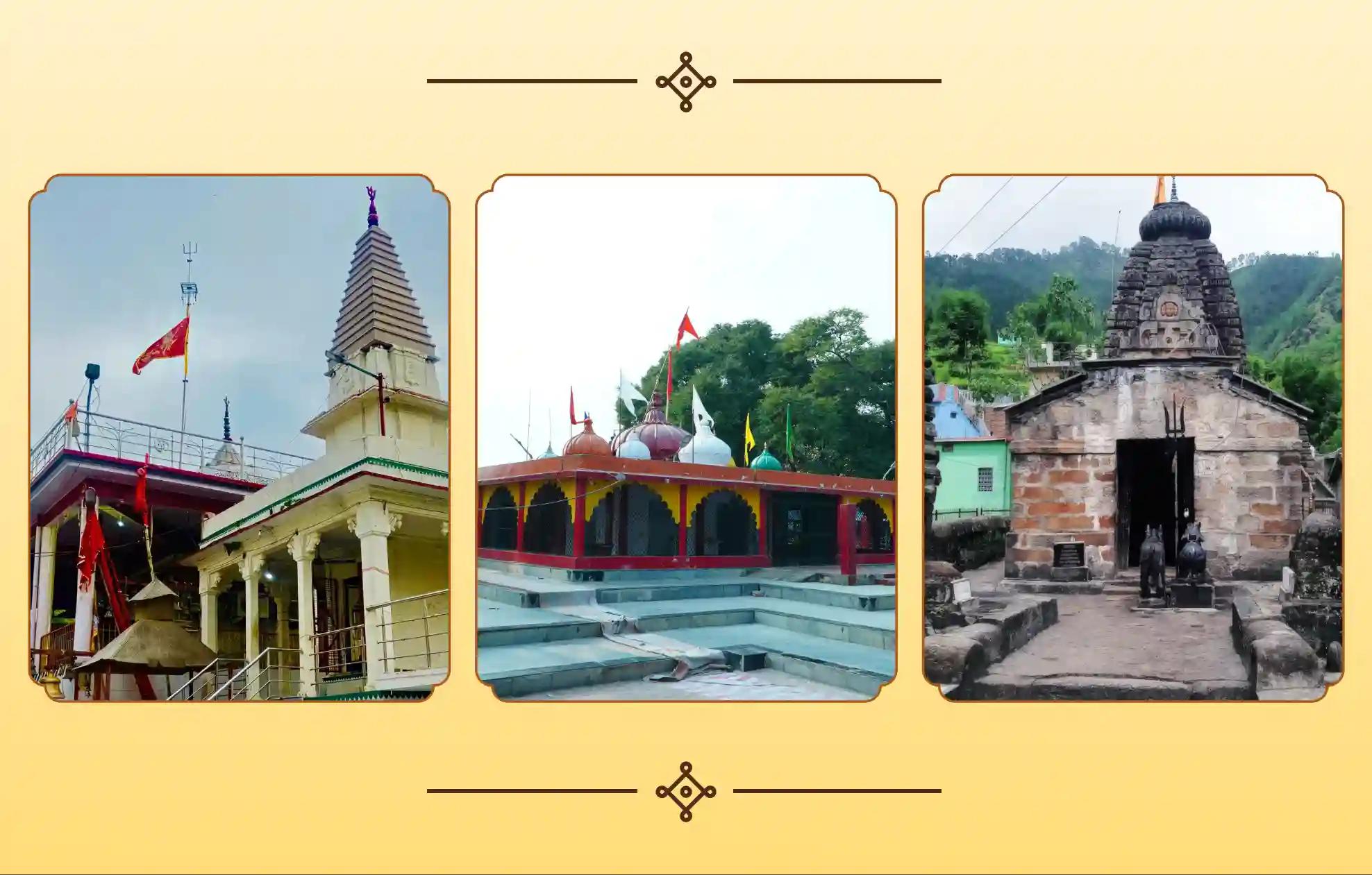 ಶ್ರೀ ನವಗ್ರಹ ಶನಿ ದೇವಾಲಯ, ಸೋಮೇಶ್ವರ ಮಹಾದೇವ ದೇವಾಲಯ, ರಾಹು ಪೈಠಾನಿ ದೇವಾಲಯ., ಉಜ್ಜಯಿನಿ - ಮಧ್ಯಪ್ರದೇಶ, ಪ್ರಯಾಗ್‌ರಾಜ್ - ಉತ್ತರ ಪ್ರದೇಶ, ಪೌರಿ - ಉತ್ತರಾಖಂಡ.