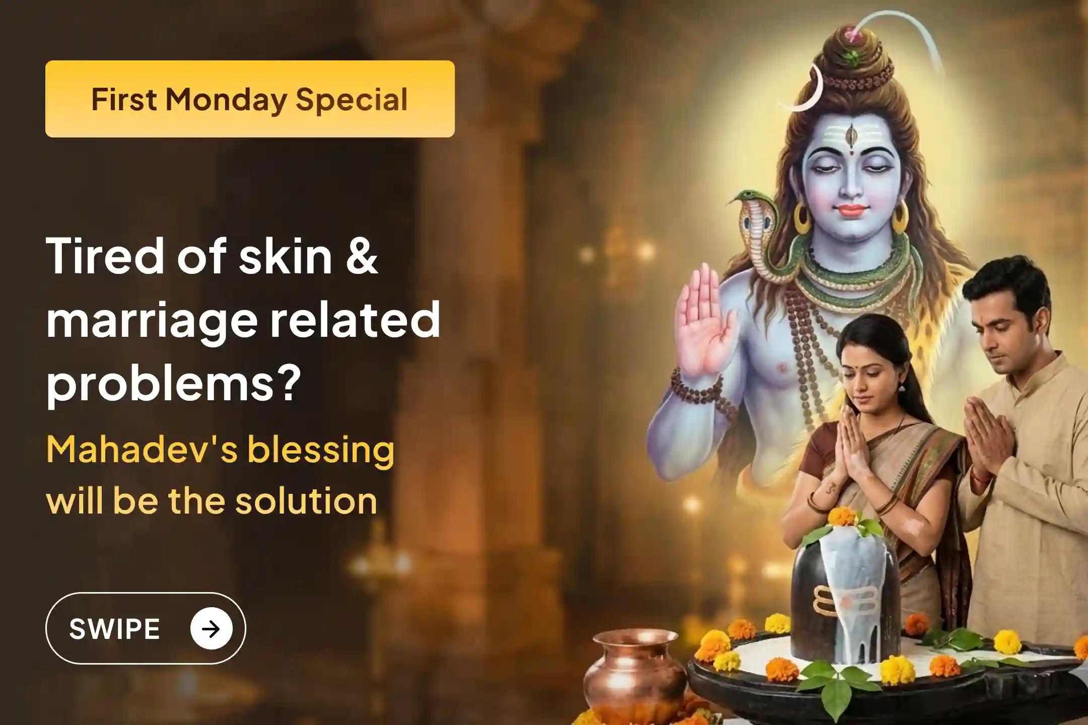 🔱 Receive the blessings of Mahadev to remove delays in marriage, skin-related diseases, and obstacles of Rahu-Ketu; perform the divine ritual of Sarpa Dosha Shanti Puja on the very first Monday of the year 🔱