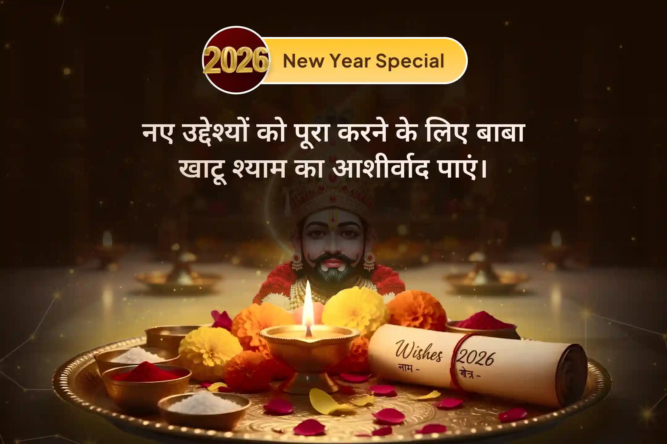 🌼 वार्षिक लक्ष्यों को पूर्ण करने और टालमटोल दूर करने के लिए अडिग इच्छाशक्ति हेतु हारे के सहारे कहलाने वाले बाबा श्याम का आशीर्वाद पाएं और उनके चरणों में संकल्प लेकर अपने साल 2026 की नई शुरुआत करें 🙏✨