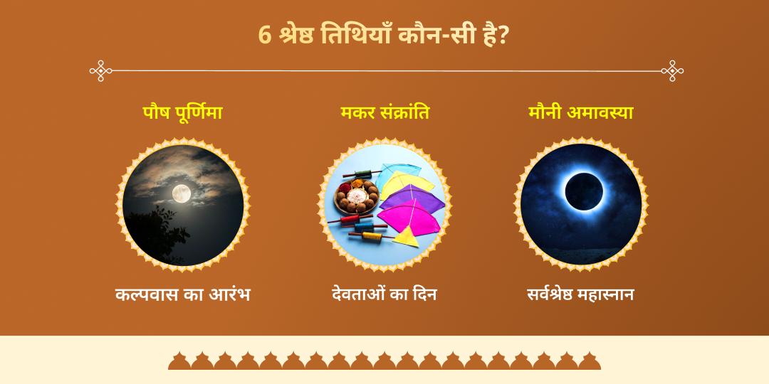 माघ मेला 6 शाही स्नान तिथि त्रिवेणी संगम गौसेवा संकल्प 