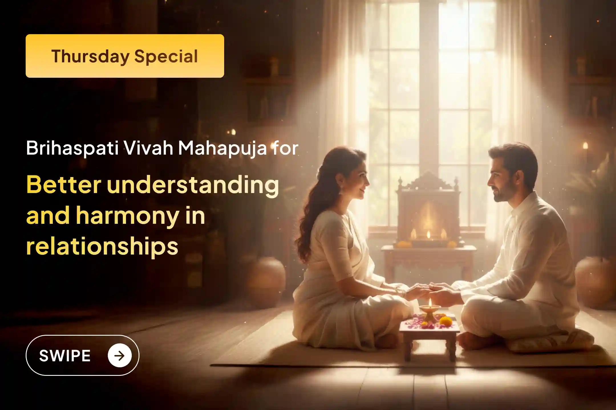 💫🙏 Participate in Vivah Ashirwad Puja on Thursday and adopt spiritual remedies to remove the delays happening in it, opening the doors to relief from Guru Doshas 💍🕉️