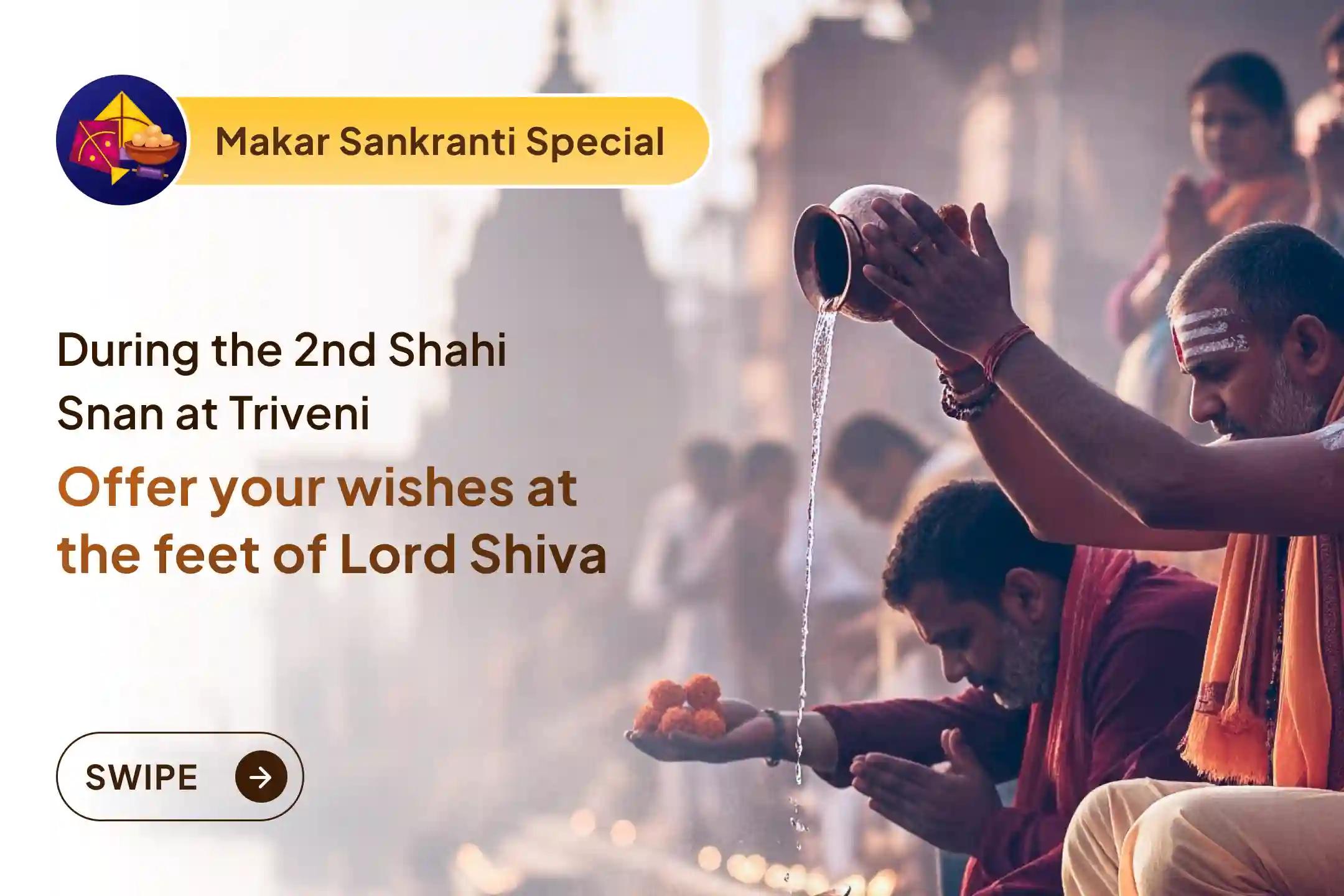 ✨🙏 To receive blessings for wish fulfillment, perform Shiva Rudrabhishek and Rudra Havan on the sacred land of Triveni Sangam on the occasion of Makar Sankranti and the second Shahi Snan of the Magh Mela 🚩🌊🕉️