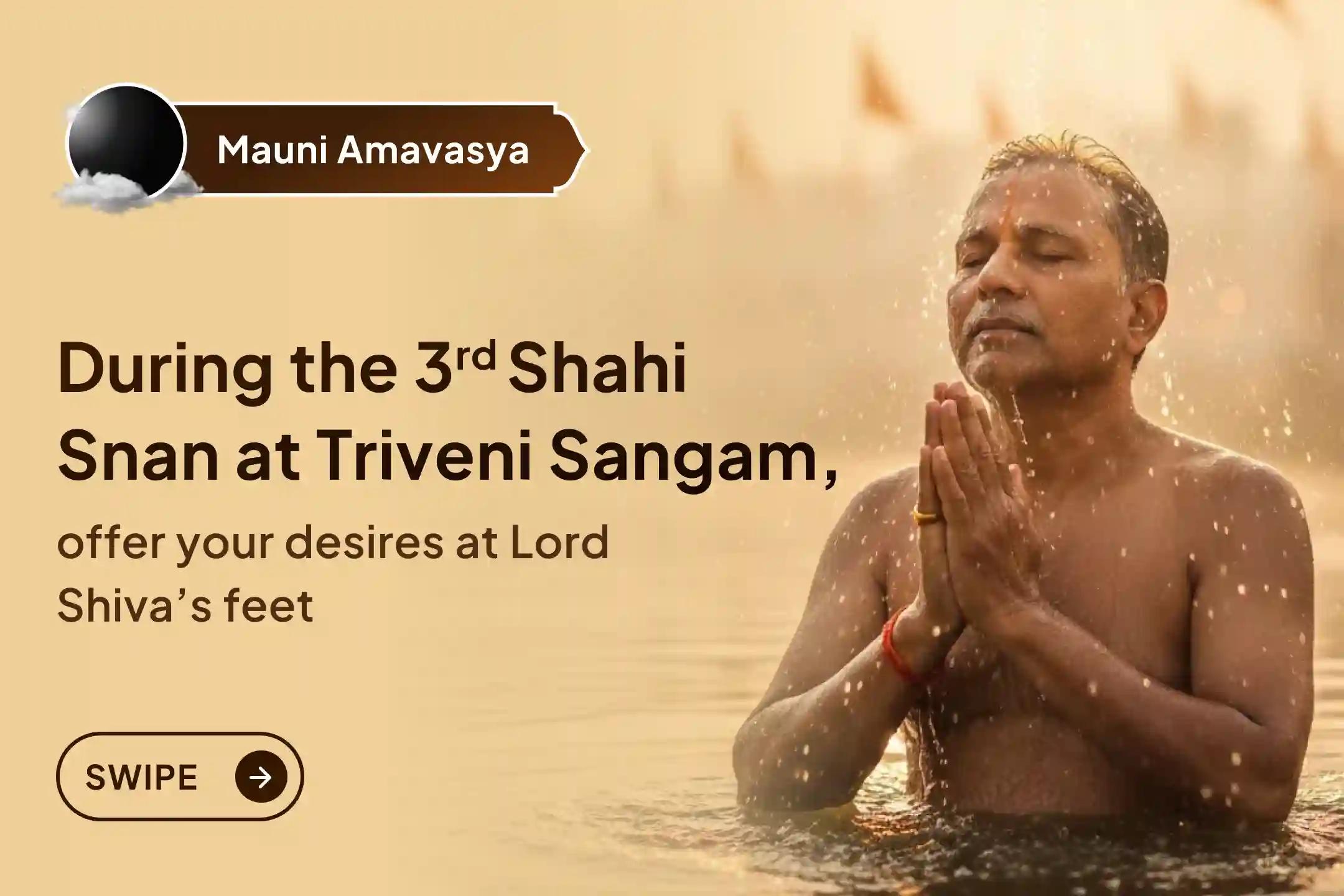 ✨🙏 On the occasion of wish fulfillment blessings and the third Shahi Snan of the Magh Mela, perform Shiva Rudrabhishek and Rudra Havan on the sacred land of Triveni Sangam 🚩🌊🕉️