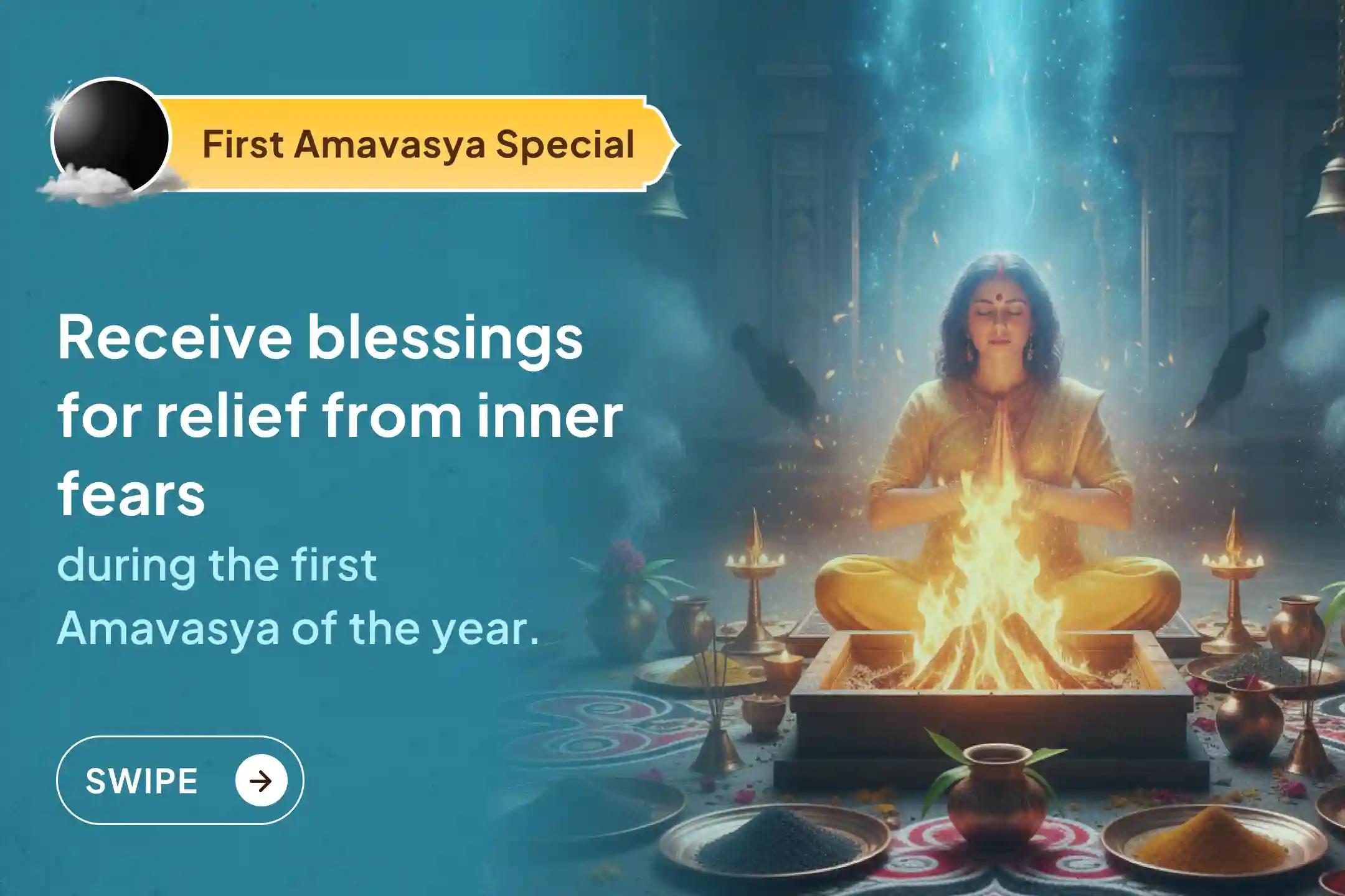 ✨ In the year’s first Amavasya, receive blessings for relief from issues caused by Kaal Sarp Dosha. This puja carries powerful energies of the Trimbakeshwar Jyotirlinga. ✨