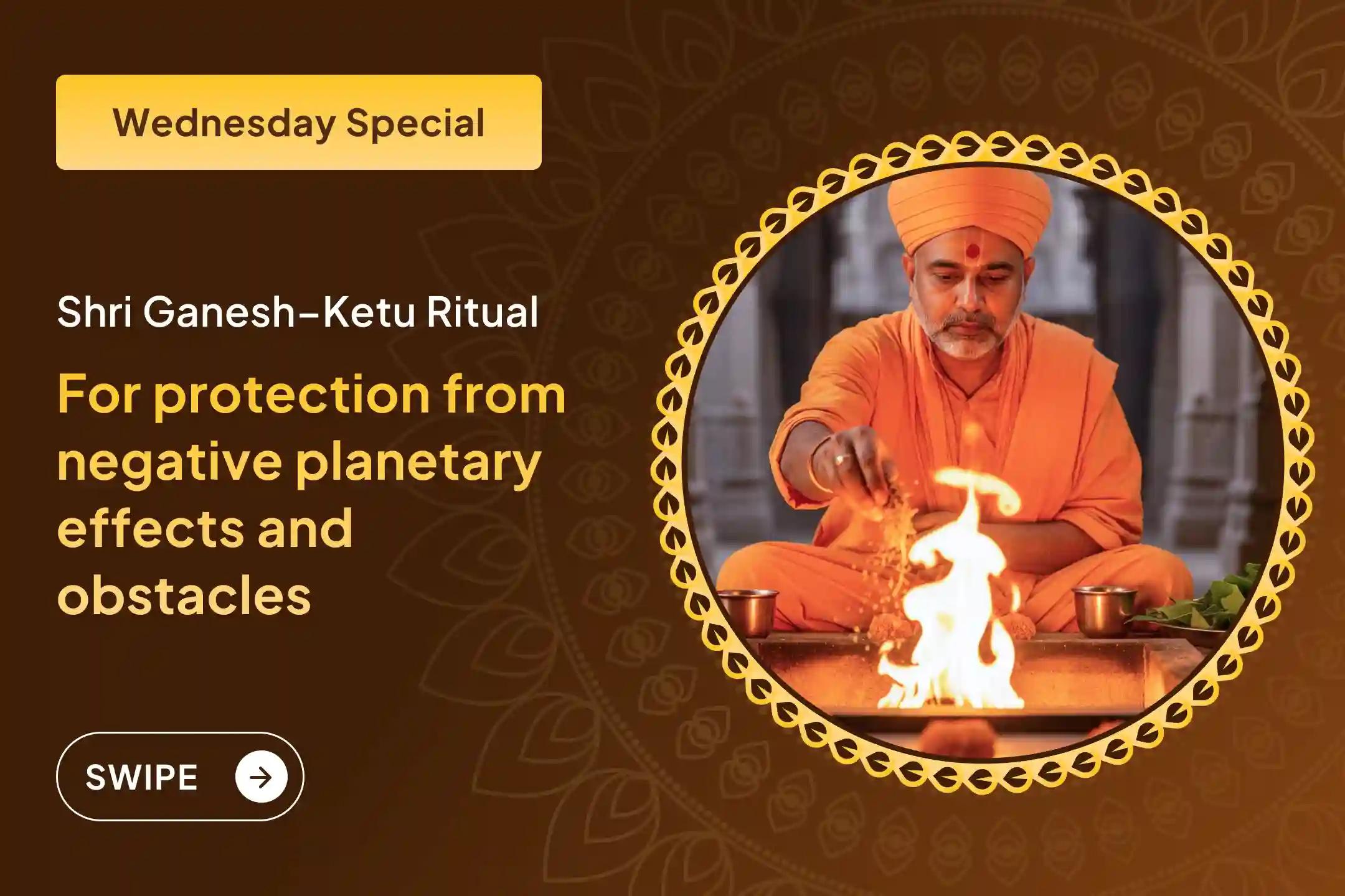 ✨🚩 Surrounded by problems, obstacles on every path? Join this special ritual and receive the combined blessings of Lord Ganesha and Ketu Dev