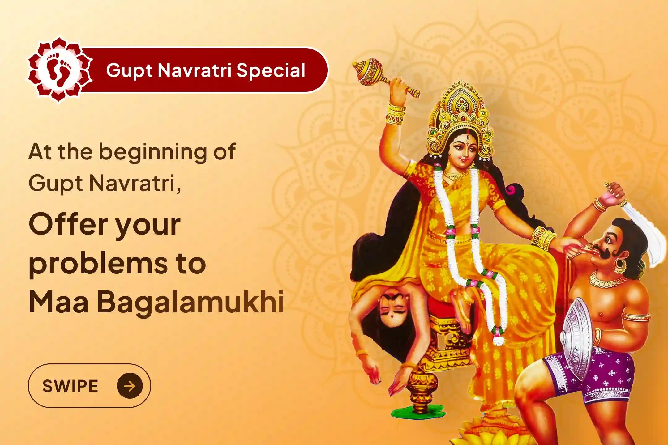 ✨ Tired of fighting hidden enemies? At the beginning of Gupt Navratri, Maa Baglamukhi’s divine ‘protection shield’ has the power to save you from evil forces.