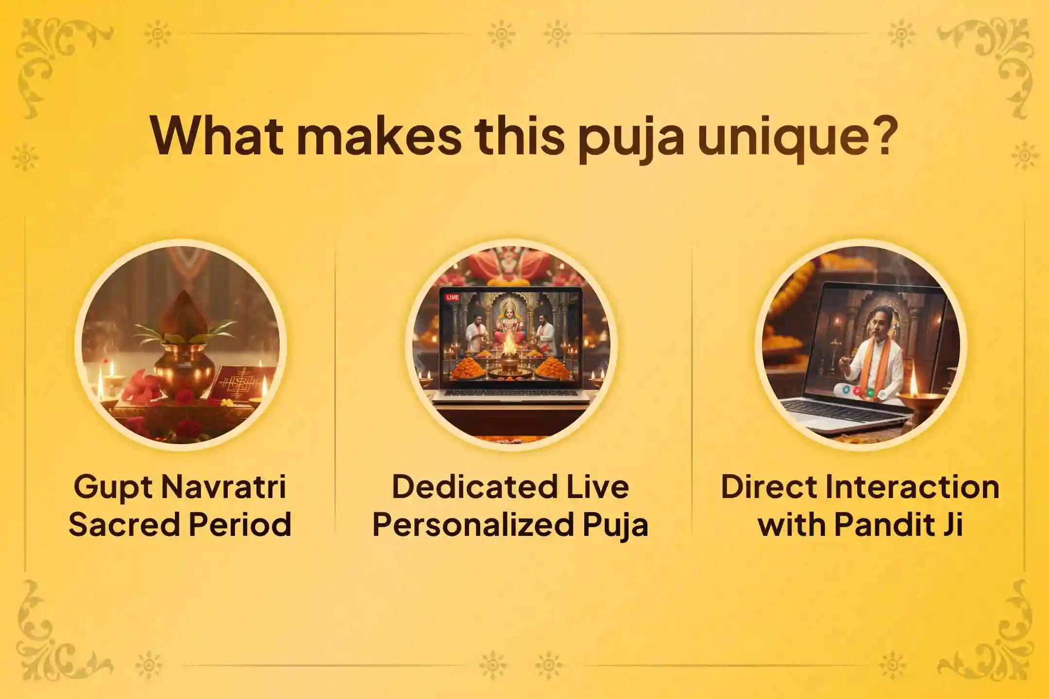 🪔For the first time ever, Sri Mandir is offering a 1:1 LIVE puja performed at Maa Bagalamukhi Siddhapeeth in Haridwar during the sacred period of Gupt Navratri - seek blessings from the comfort of your home