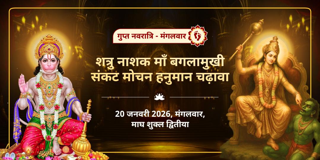 गुप्त नवरात्रि-मंगलवार महाविद्या बगलामुखी-संकट मोचन हनुमान चढ़ावा 