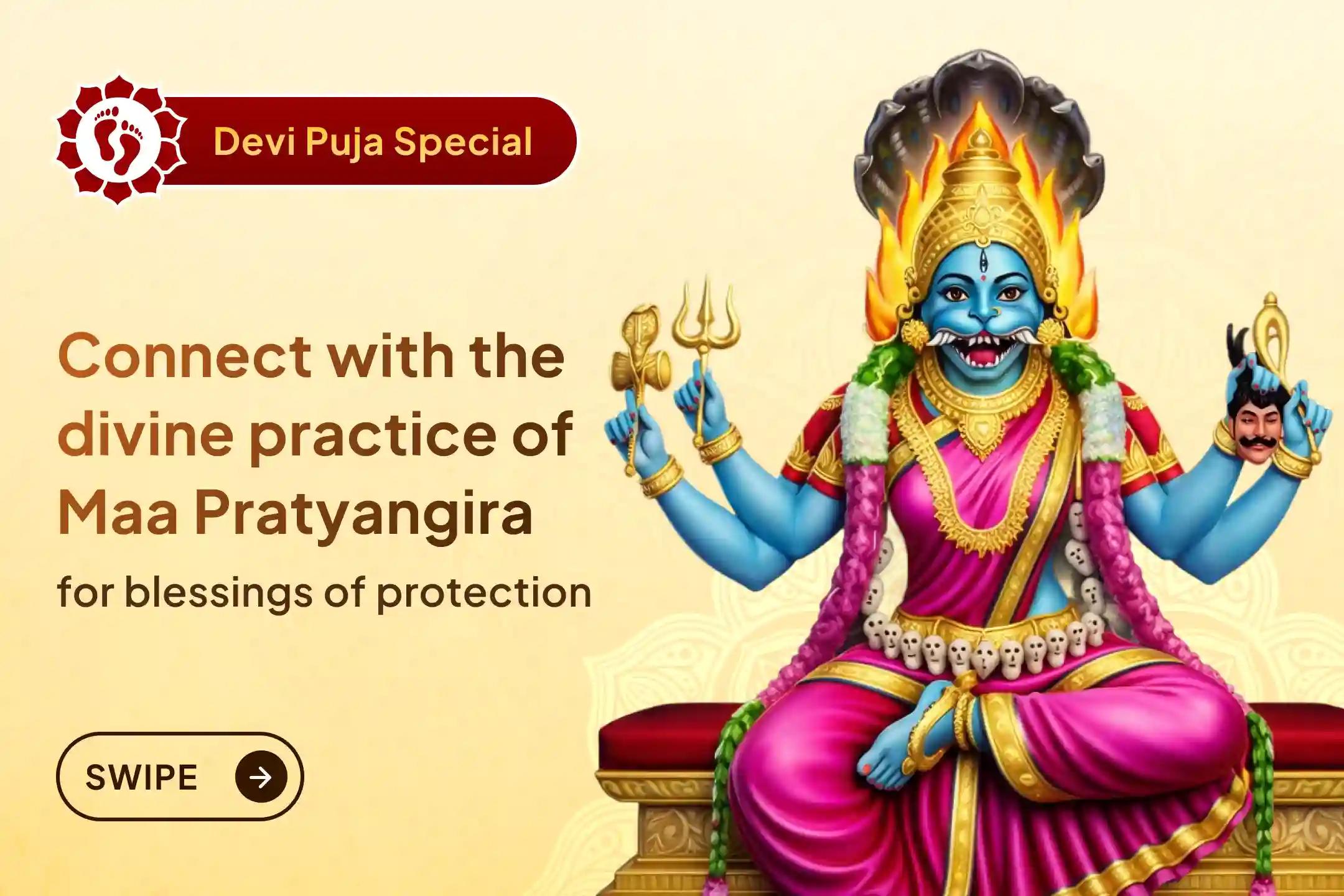 Do tasks get spoiled just as they are about to be completed? 😔 Behind this, there could be the effect of an evil eye or negative energy. 🧿 In such a situation, the worship of Maa Pratyangira can become a path to protection and balance. ✨🙏