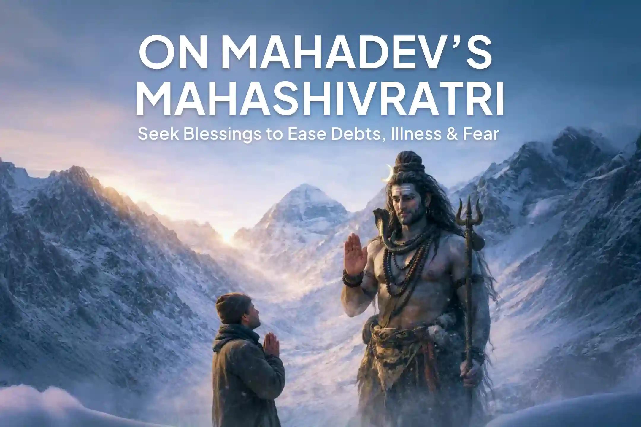 🙏 Are you feeling weighed down by heavy debts or health worries that just don't seem to go away? On the sacred day of Mahashivratri, the divine light of Bhagwan Shri Shiva can dissolve your deepest fears.