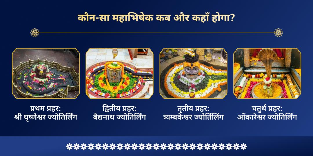 महाशिवरात्रि 4 प्रहर 4 ज्योतिर्लिंग महाभिषेक