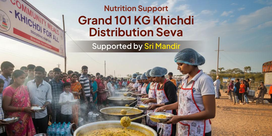 Grand 101 KG Khichdi Distribution Seva in Haridwar