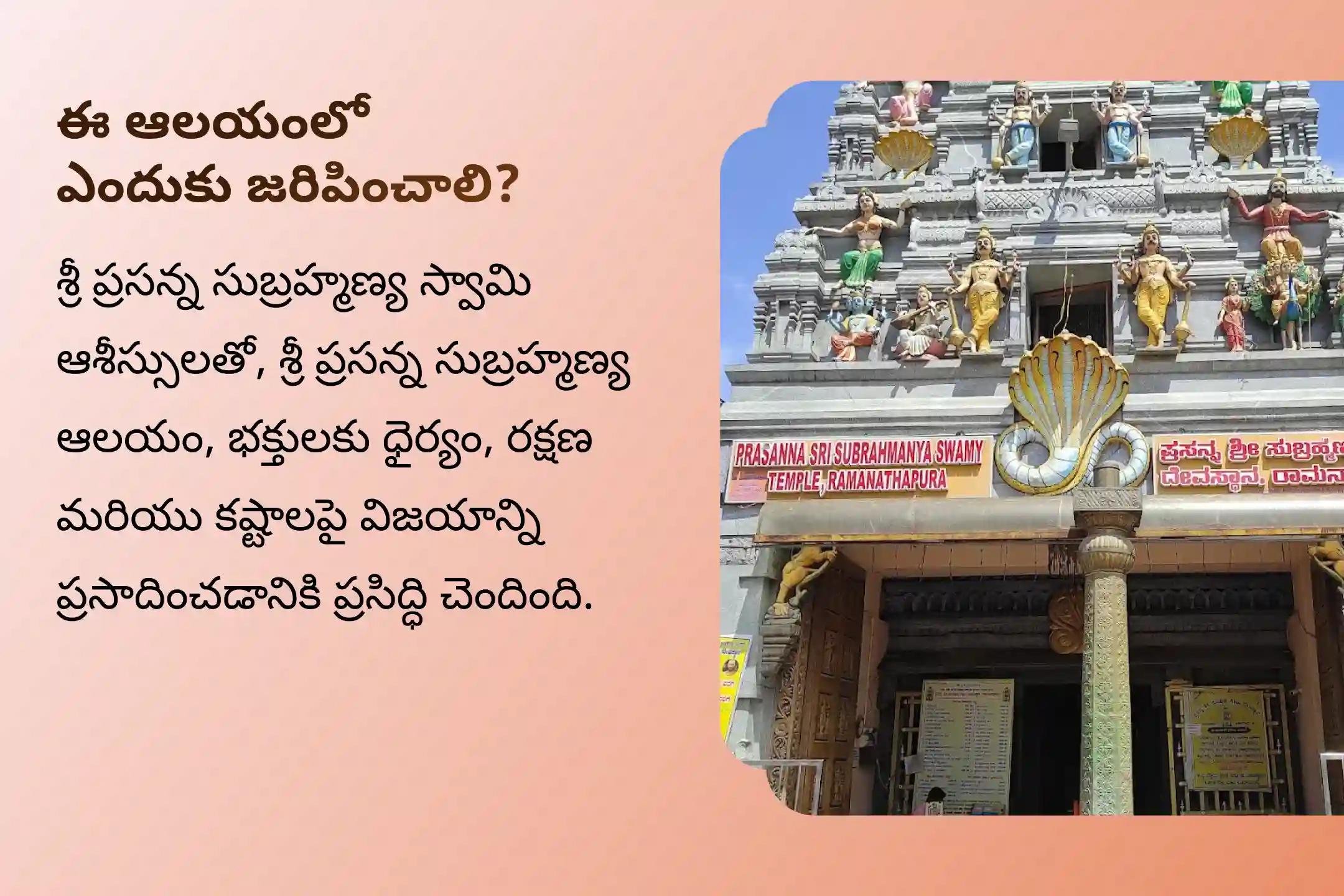 శత్రువులపై విజయం సాధించడం కోసం నిర్వహించే స్కంద షష్ఠి ప్రసన్న సుబ్రహ్మణ్య ప్రత్యేక సుబ్రహ్మణ్య అభిషేకం మరియు అష్టోత్తర అర్చనలో పాల్గొనండి.