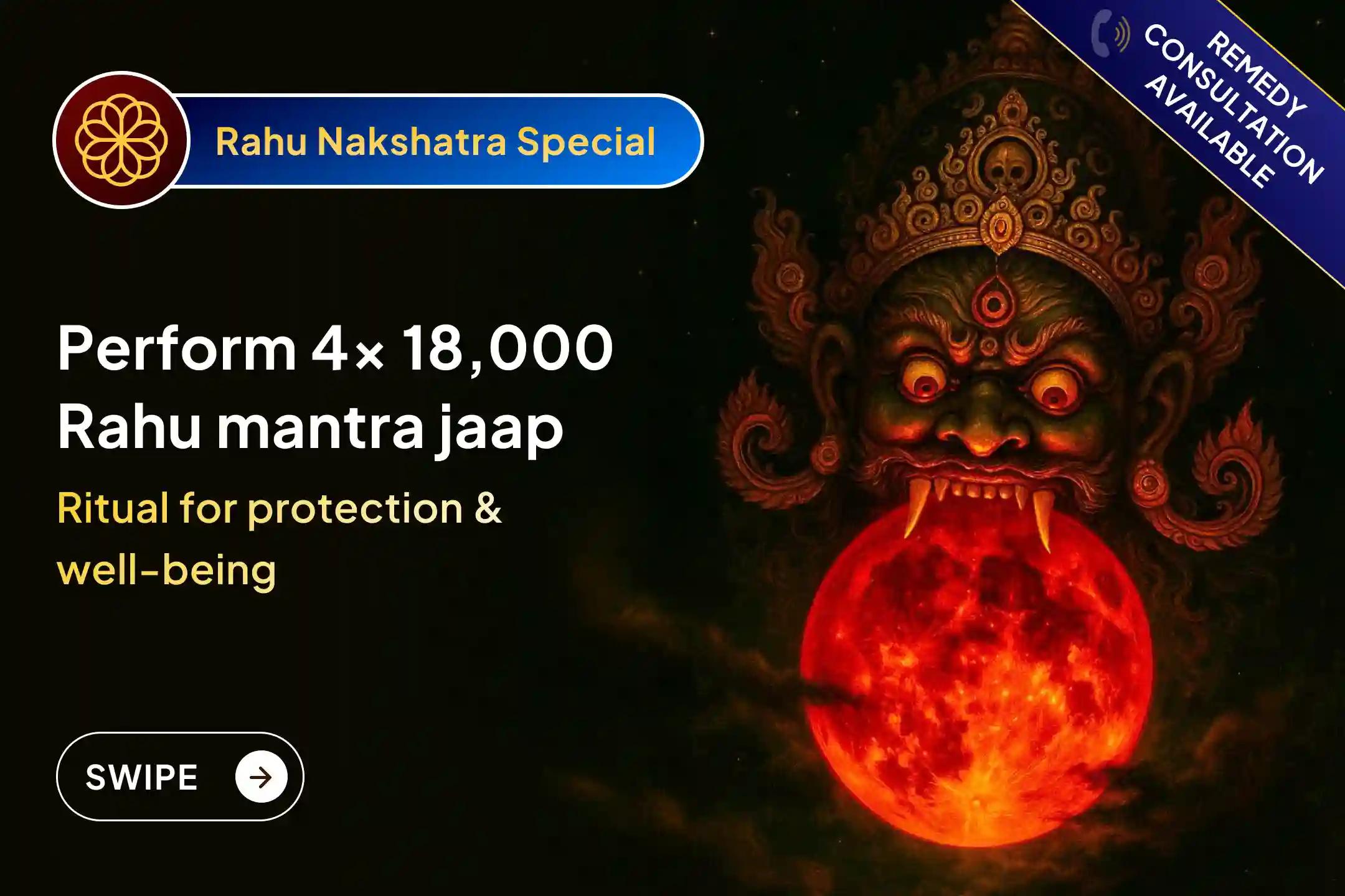 Do you Know 72,000 Rahu mantra jaap can Provide you Blessing of Mental Well-Being? Perform this puja that dissolves fear, confusions and restores clarity. 