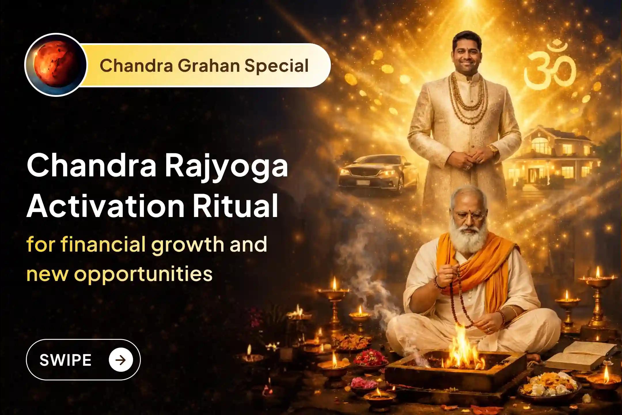 Working hard but lacking respect and stable wealth? This Chandra Grahan ritual awakens your dormant Rajyogas.
