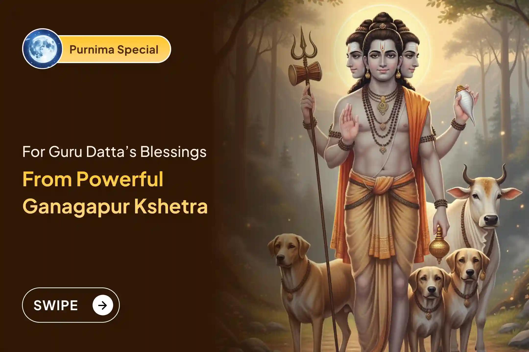 Participate in the Ganagapur Kshetra Dattatreya Purnima Special Homa to remove Pitru Dosha, ancestral curses, and offer protection from the evil eye