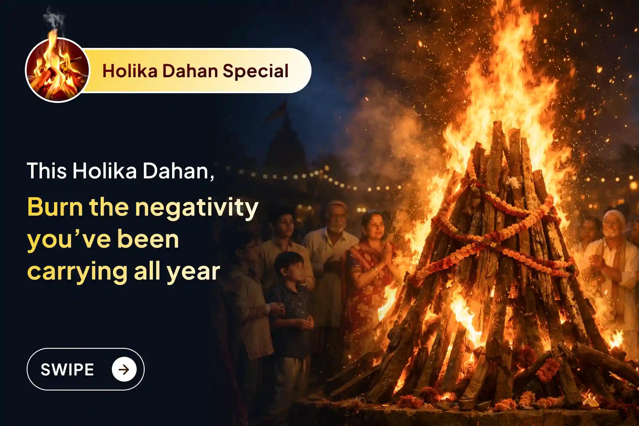 Do you Know this Holika Dehen is falling with a special opportunity to Wash off your Negativities? Perform this special puja with 1008 Gomati Chakra, 1008 Cowrie Shells, 21 kilo Kale Til. 